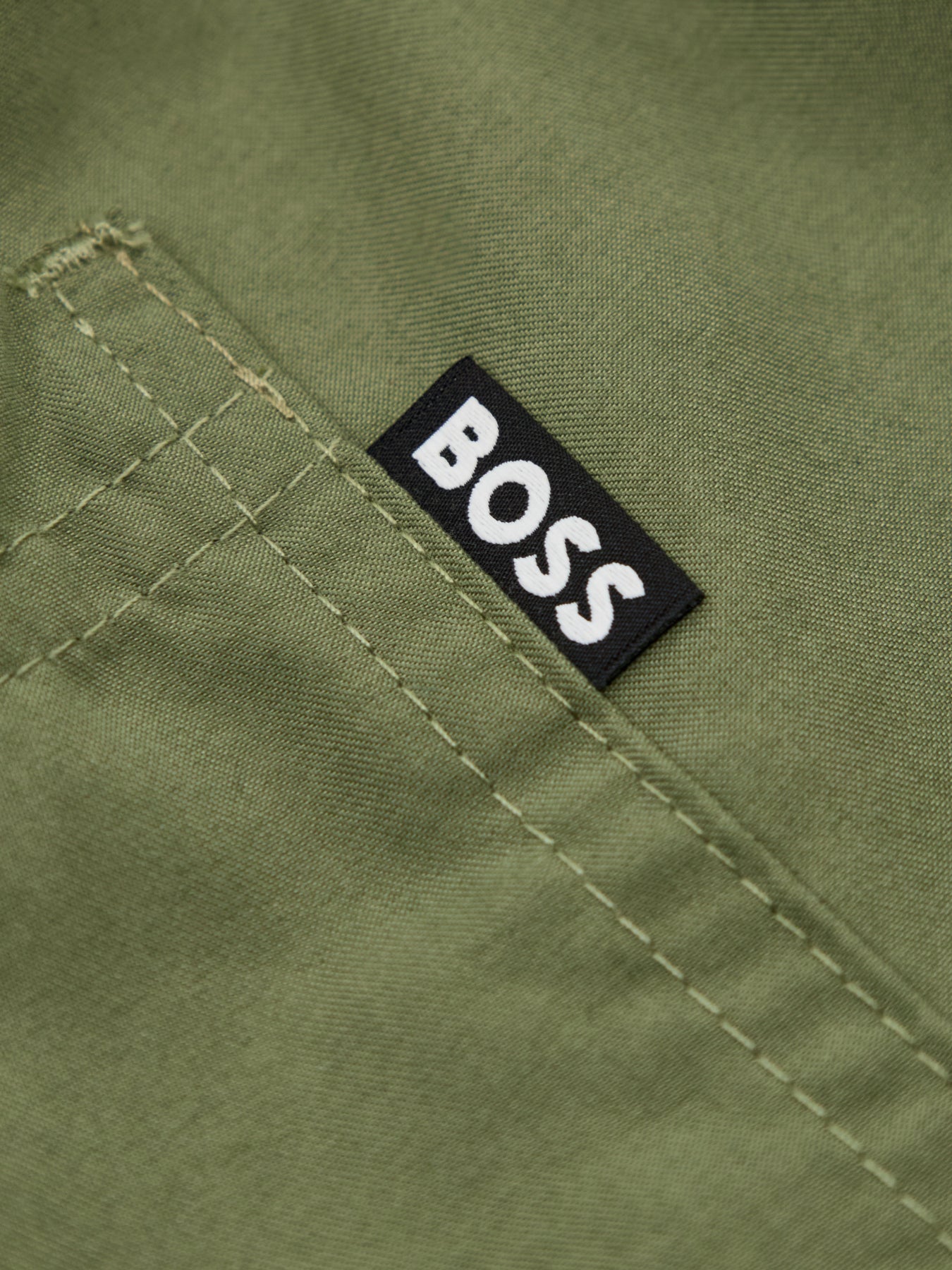 Iconic Corp Stripe Leg Swim Shorts Khaki