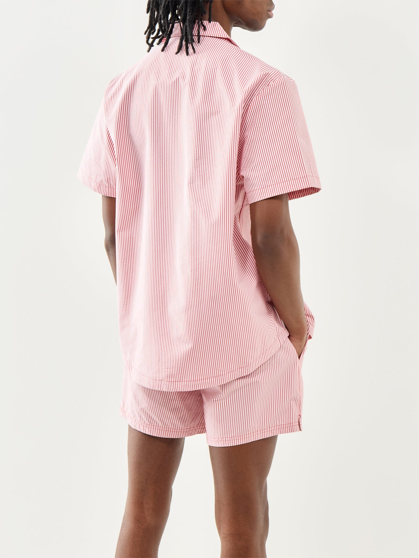 Seersucker Swim Shorts Red