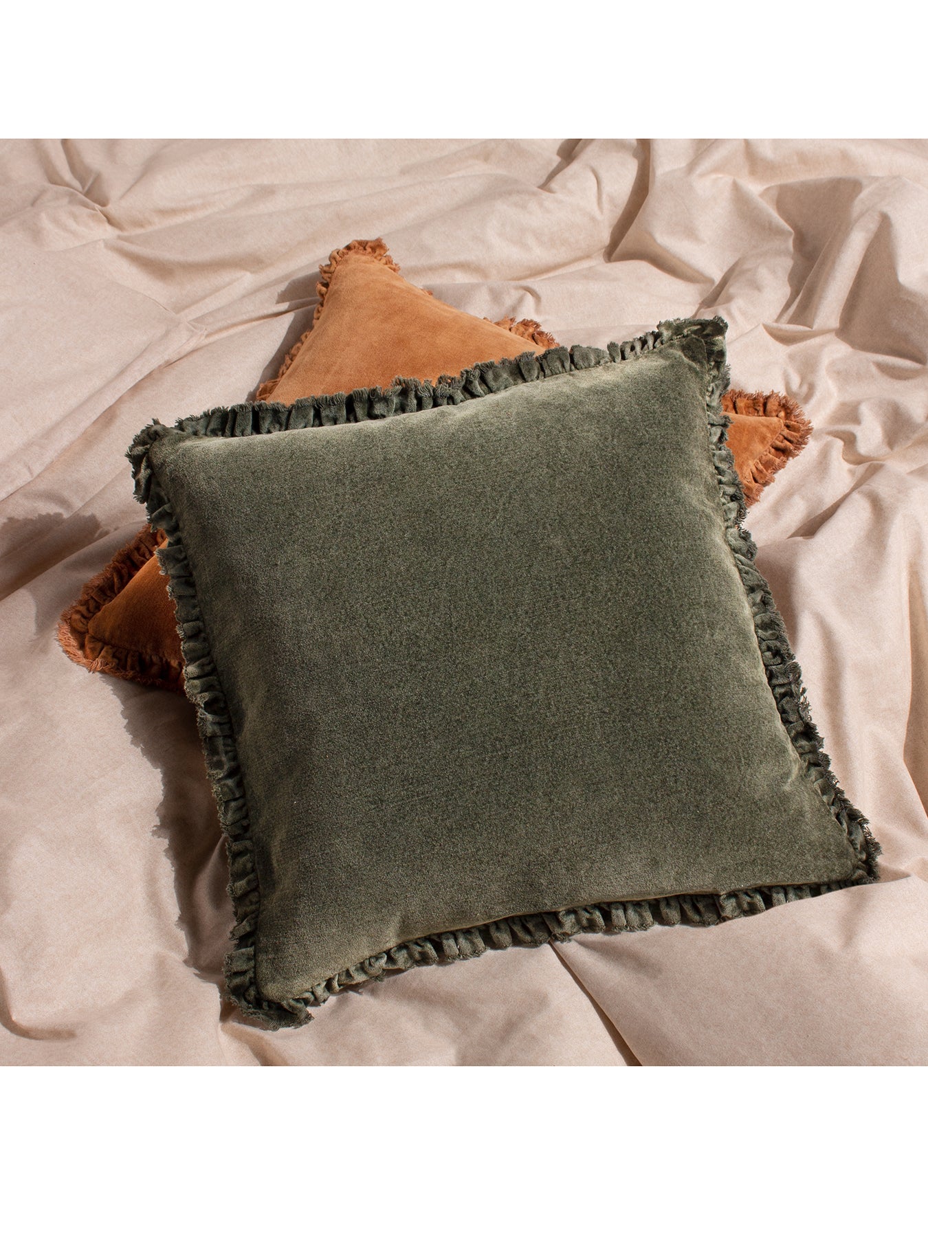 Bertie Feather Cushion Moss