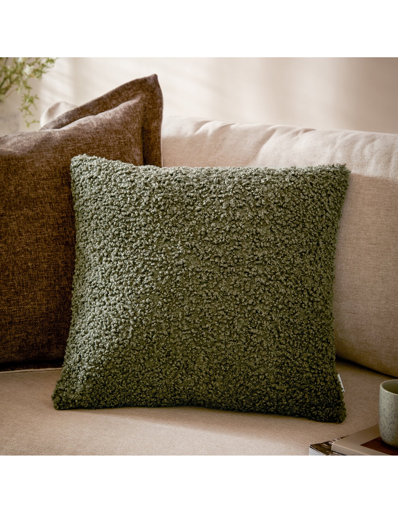 Cabu Feather Cushion Khaki