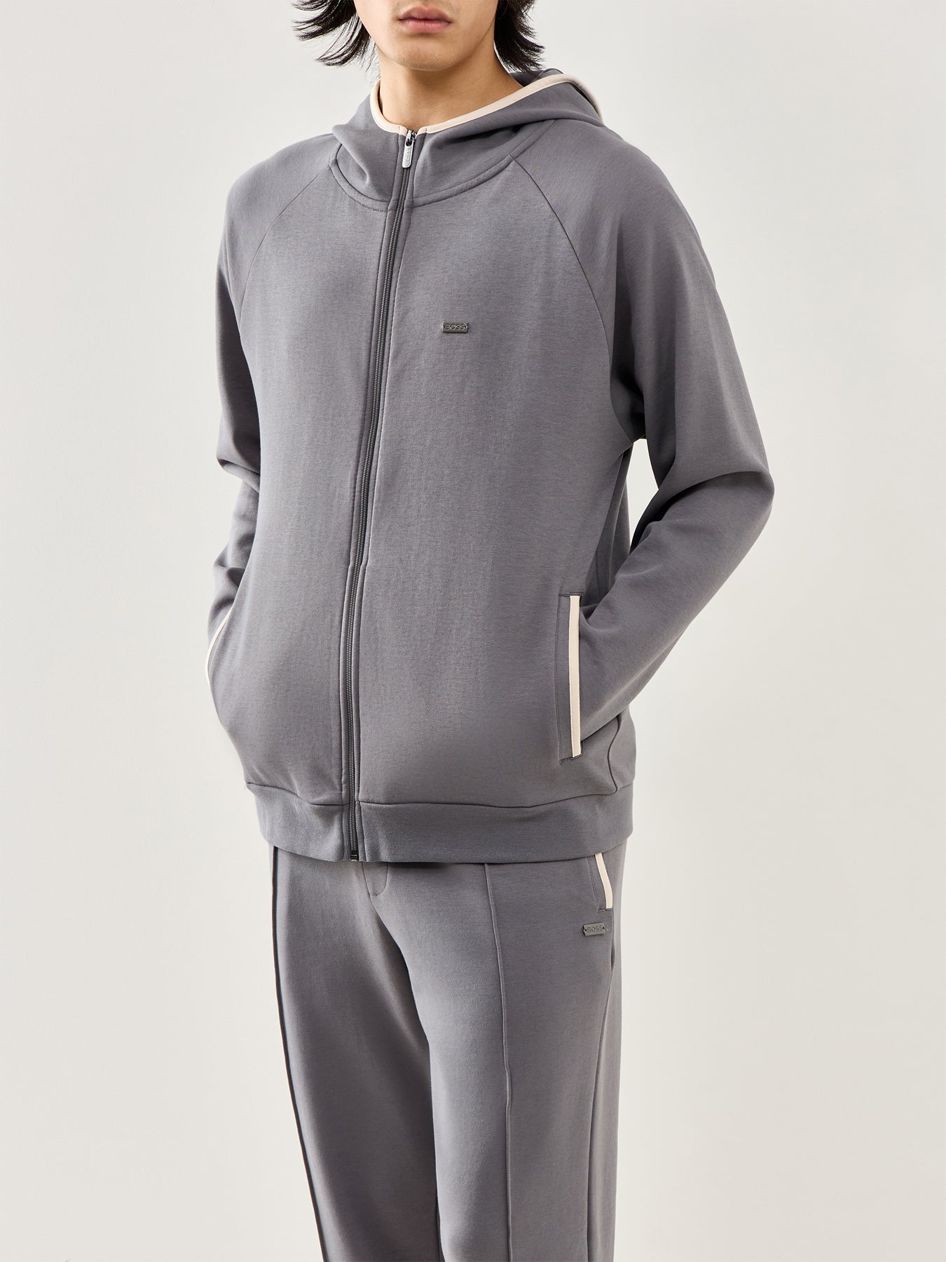 Sense Hooded Lounge Jacket Grey