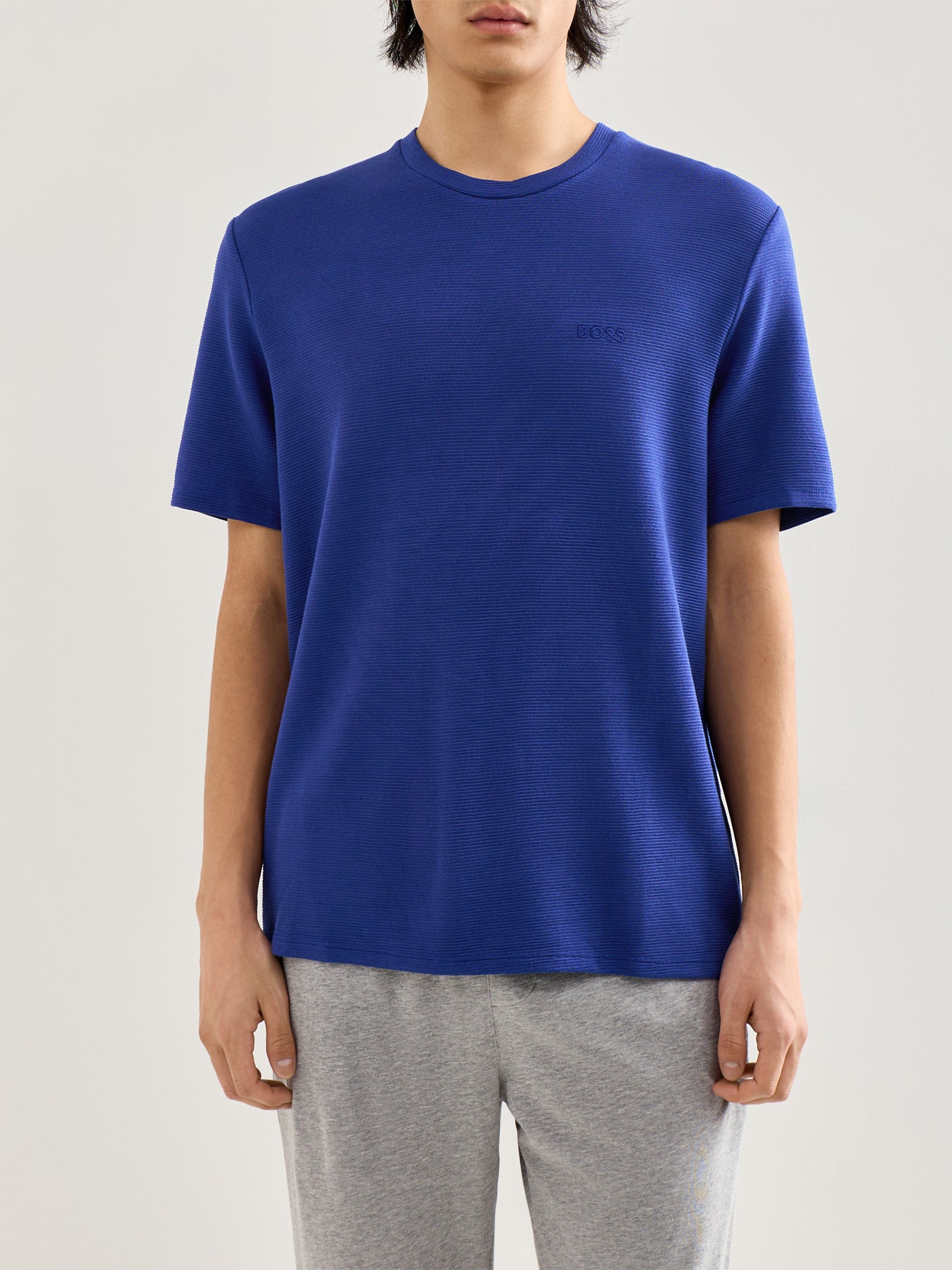 Rib T Shirt Blue