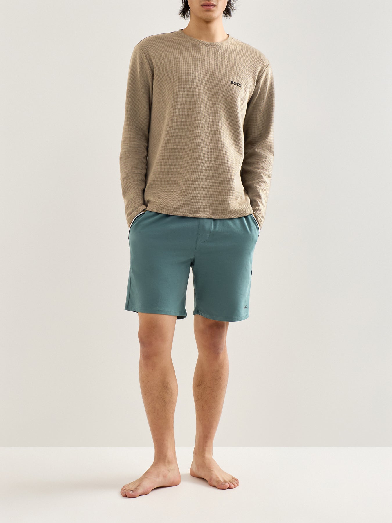 Waffle Long Sleeve Shirt Brown