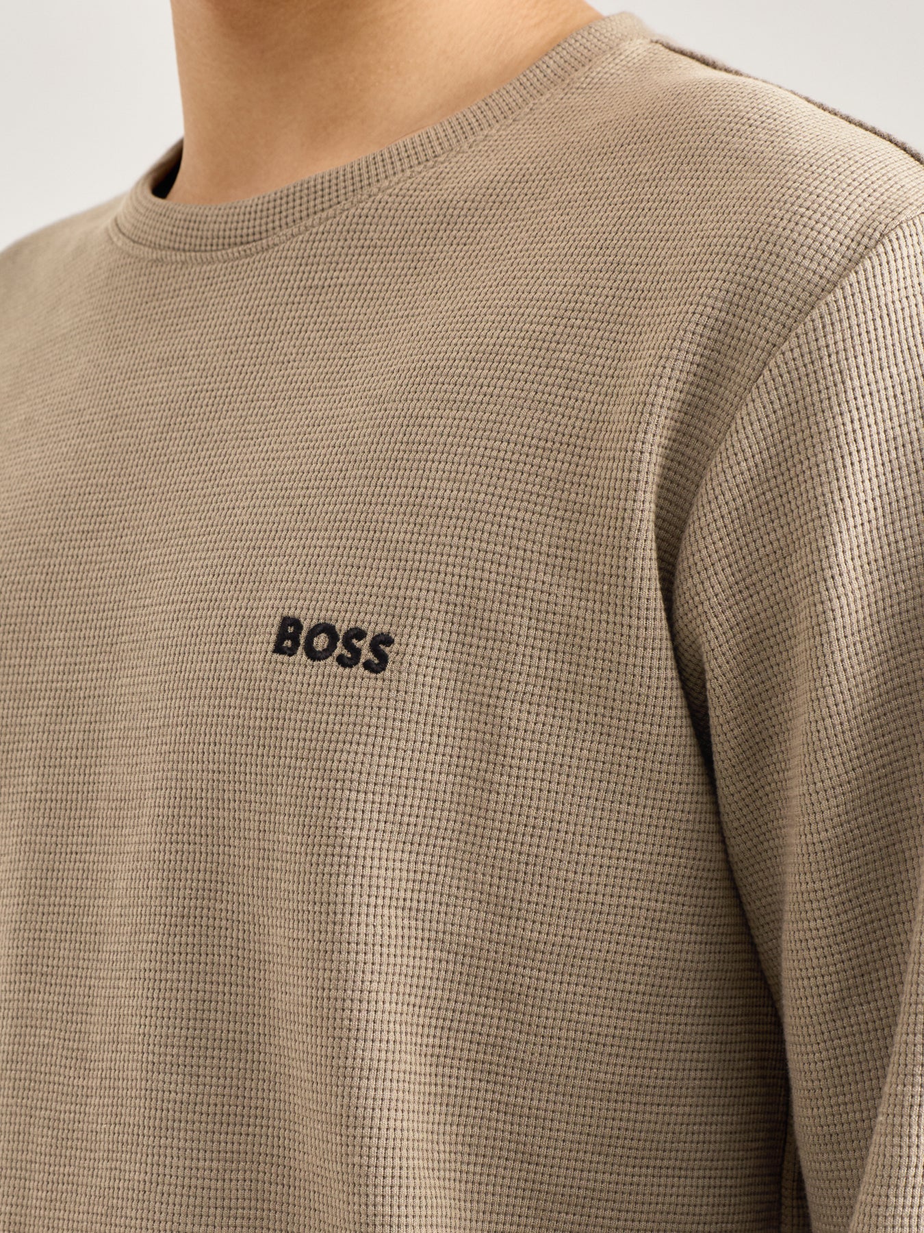 Waffle Long Sleeve Shirt Brown
