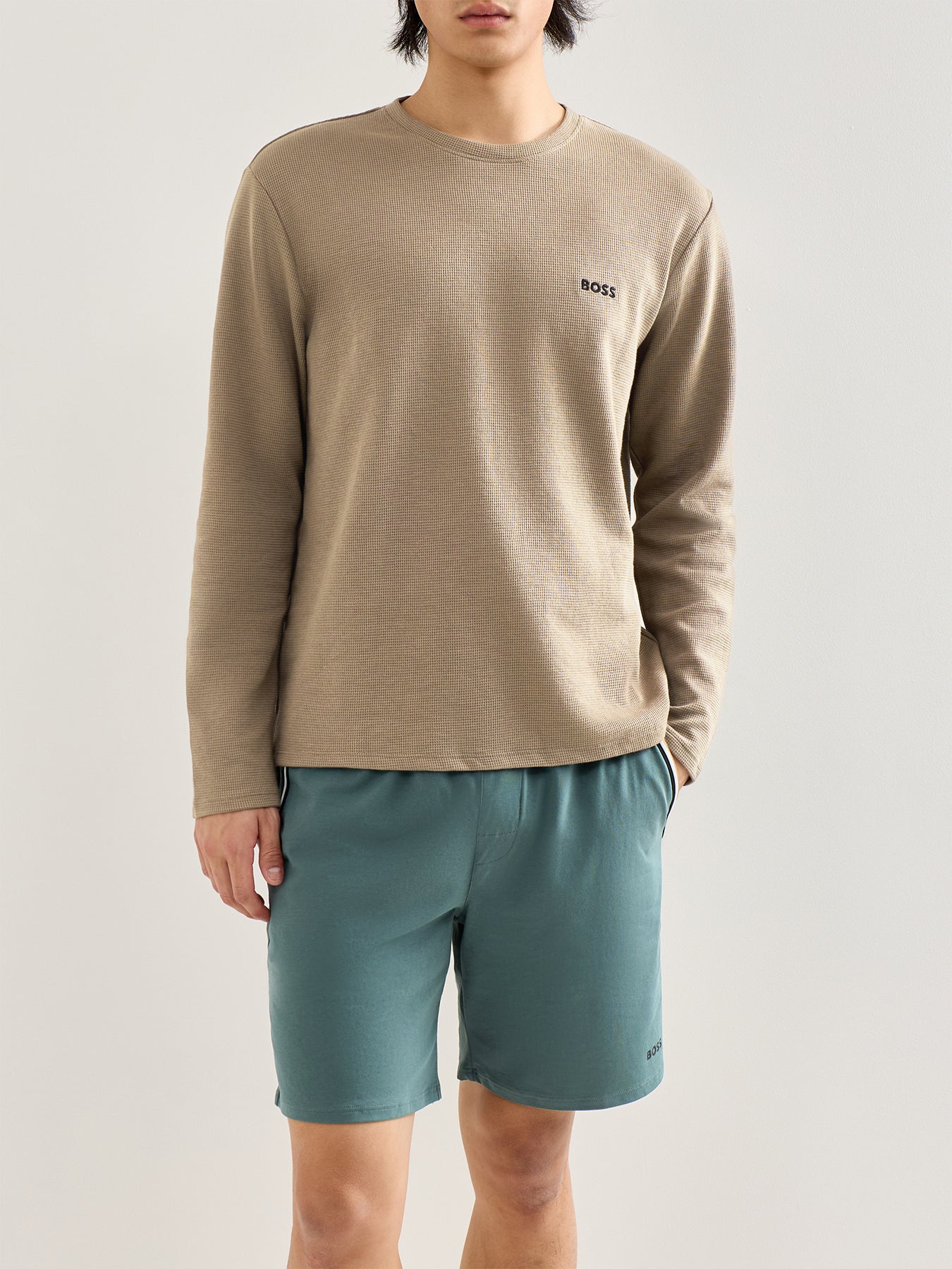 Waffle Long Sleeve Shirt Brown