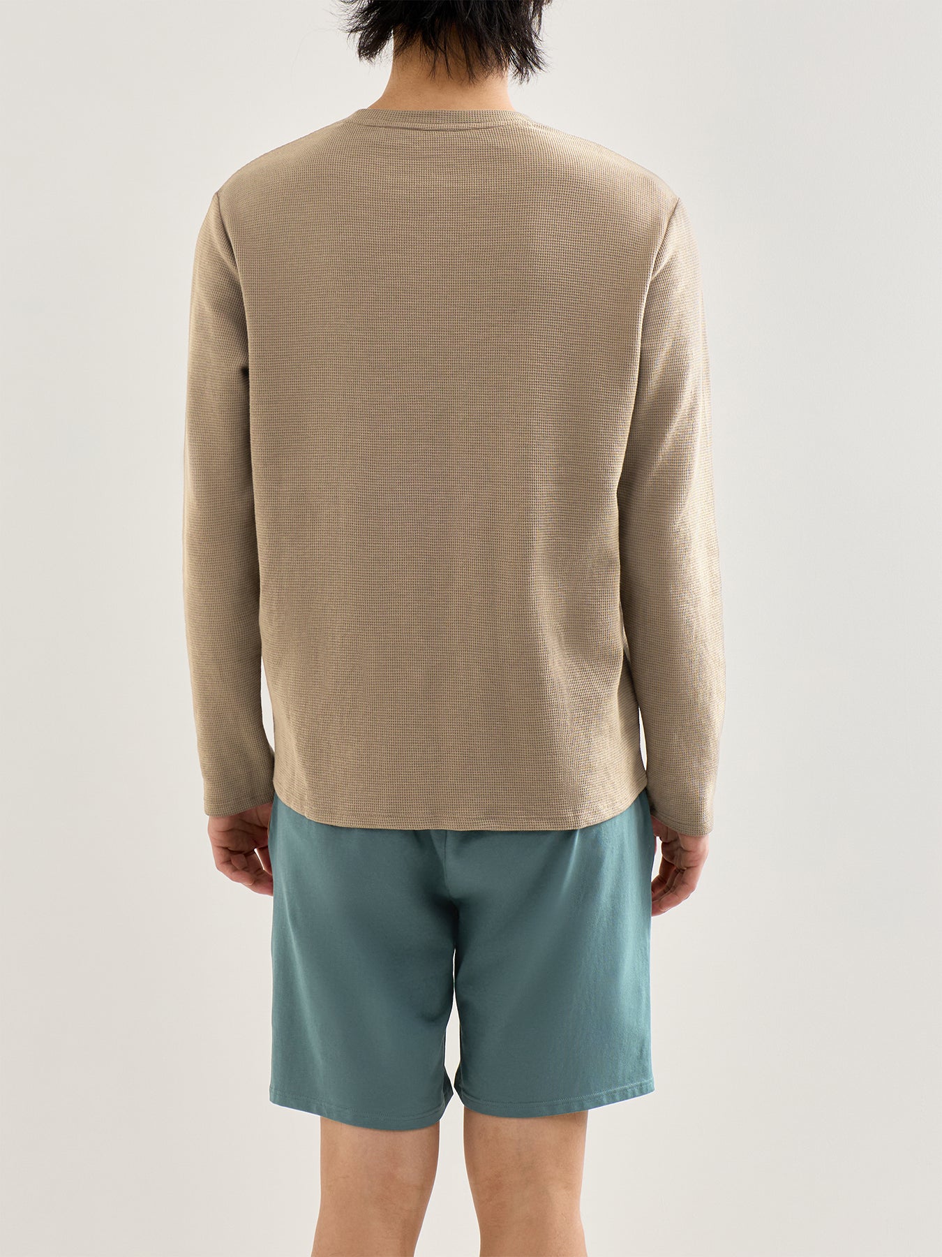Waffle Long Sleeve Shirt Brown