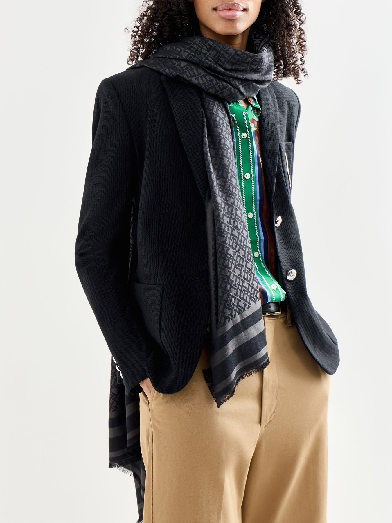 Monogram Scarf Black