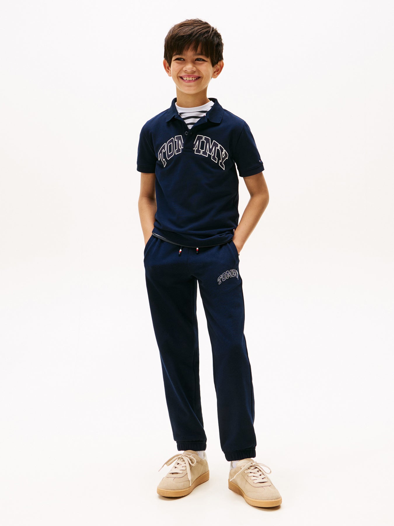 Varsity Logo Print Fleece Joggers