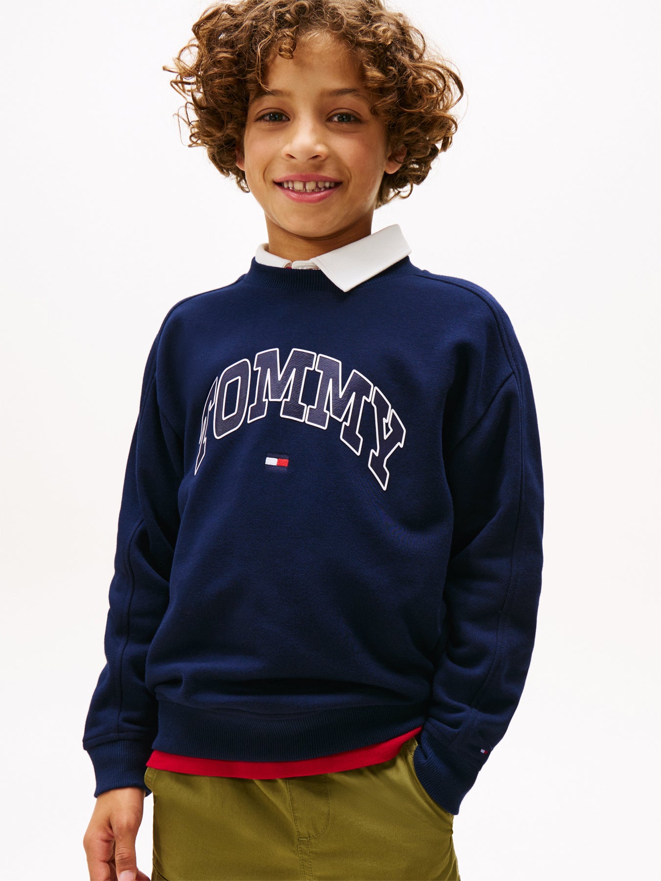 Varsity Logo Print Crew Neck Sweatshirt