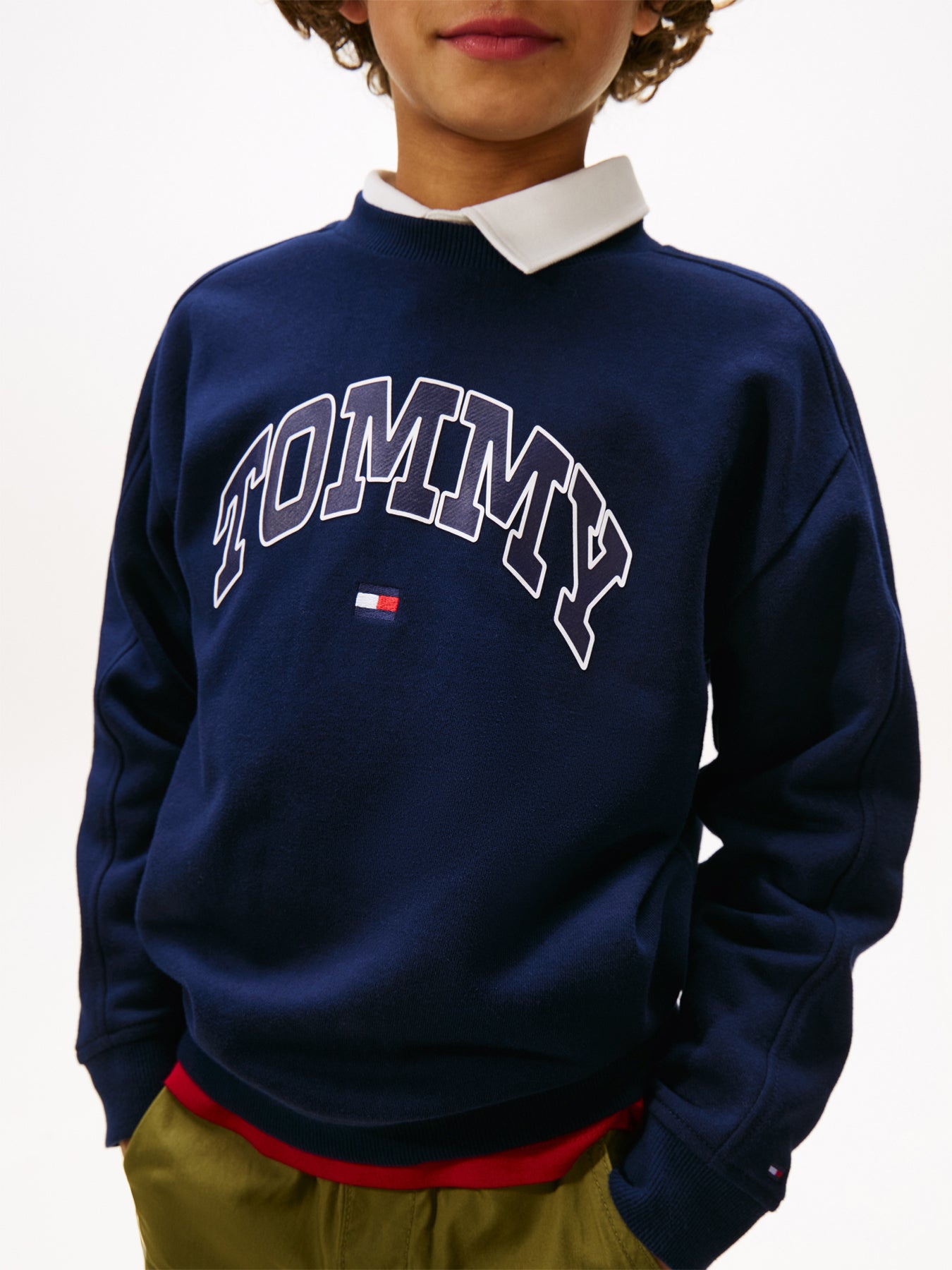 Varsity Logo Print Crew Neck Sweatshirt