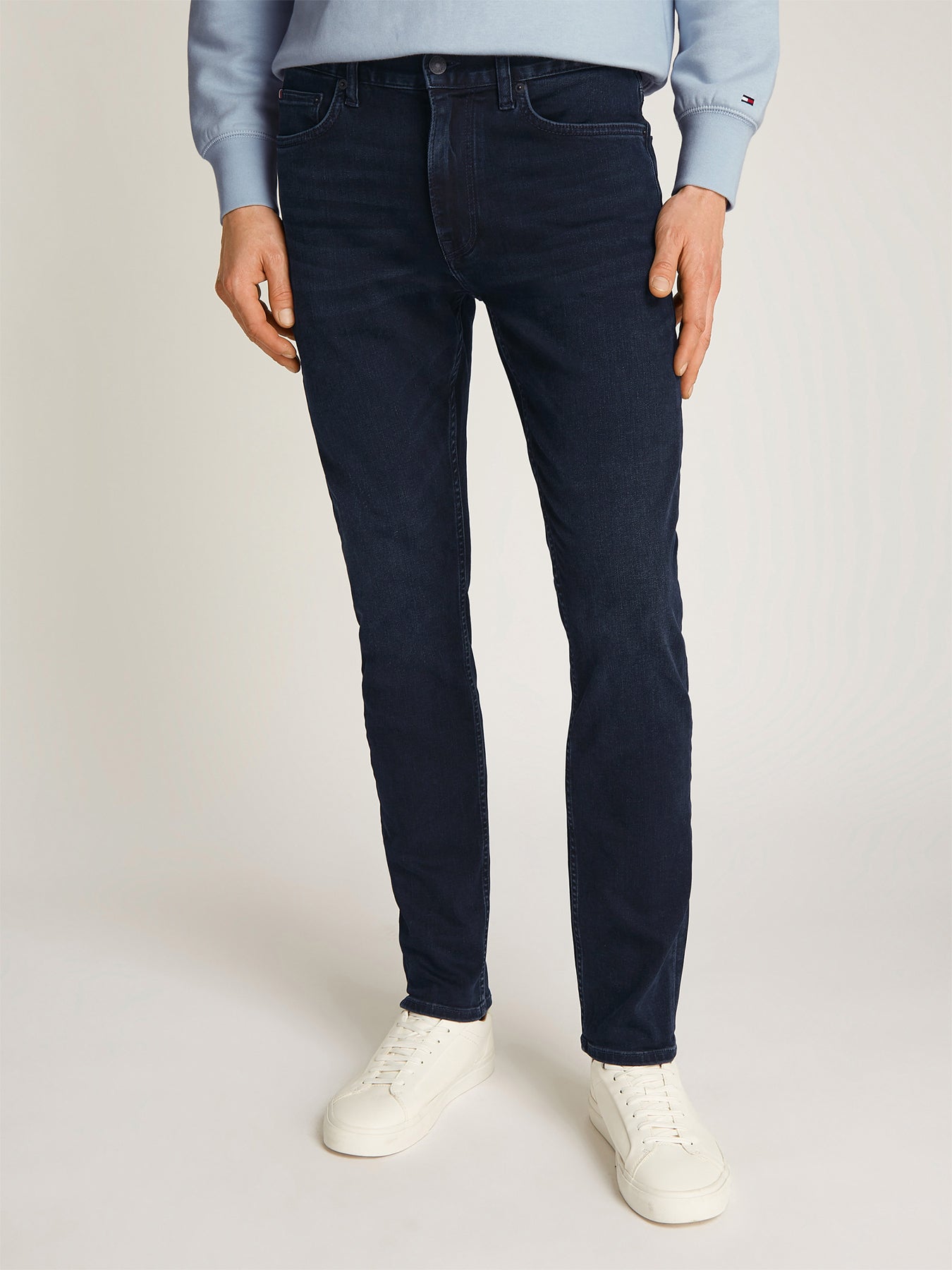 Denton Straight Leg Jeans Blue Black Cotton