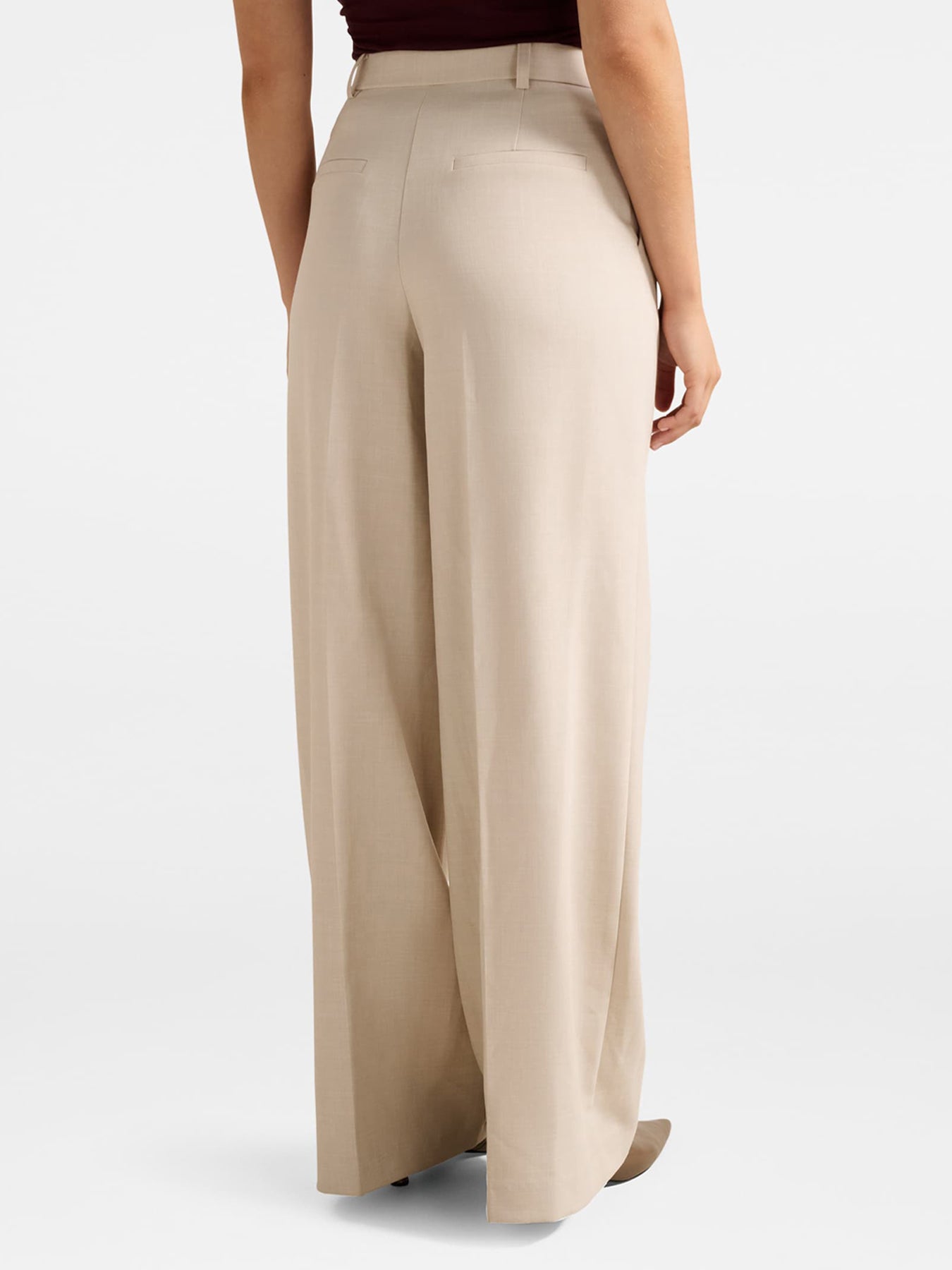 Lulu Wide Leg Pants Milk Marle Suit