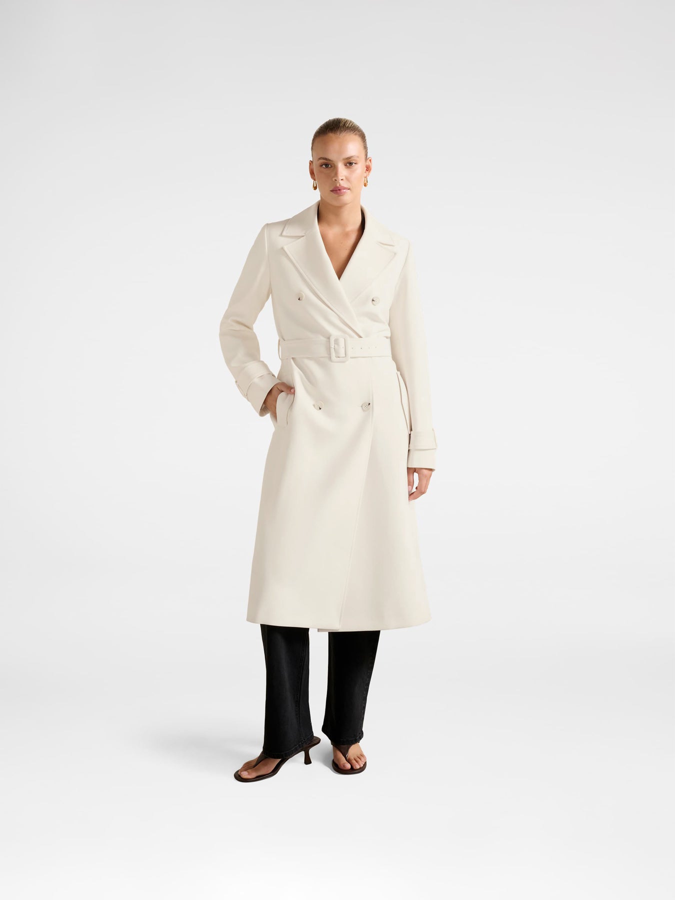Lydia Crepe Trench Coat