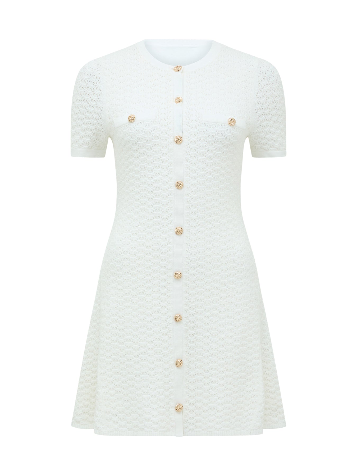 Rosa Stitch Interest Knitted Mini Dress