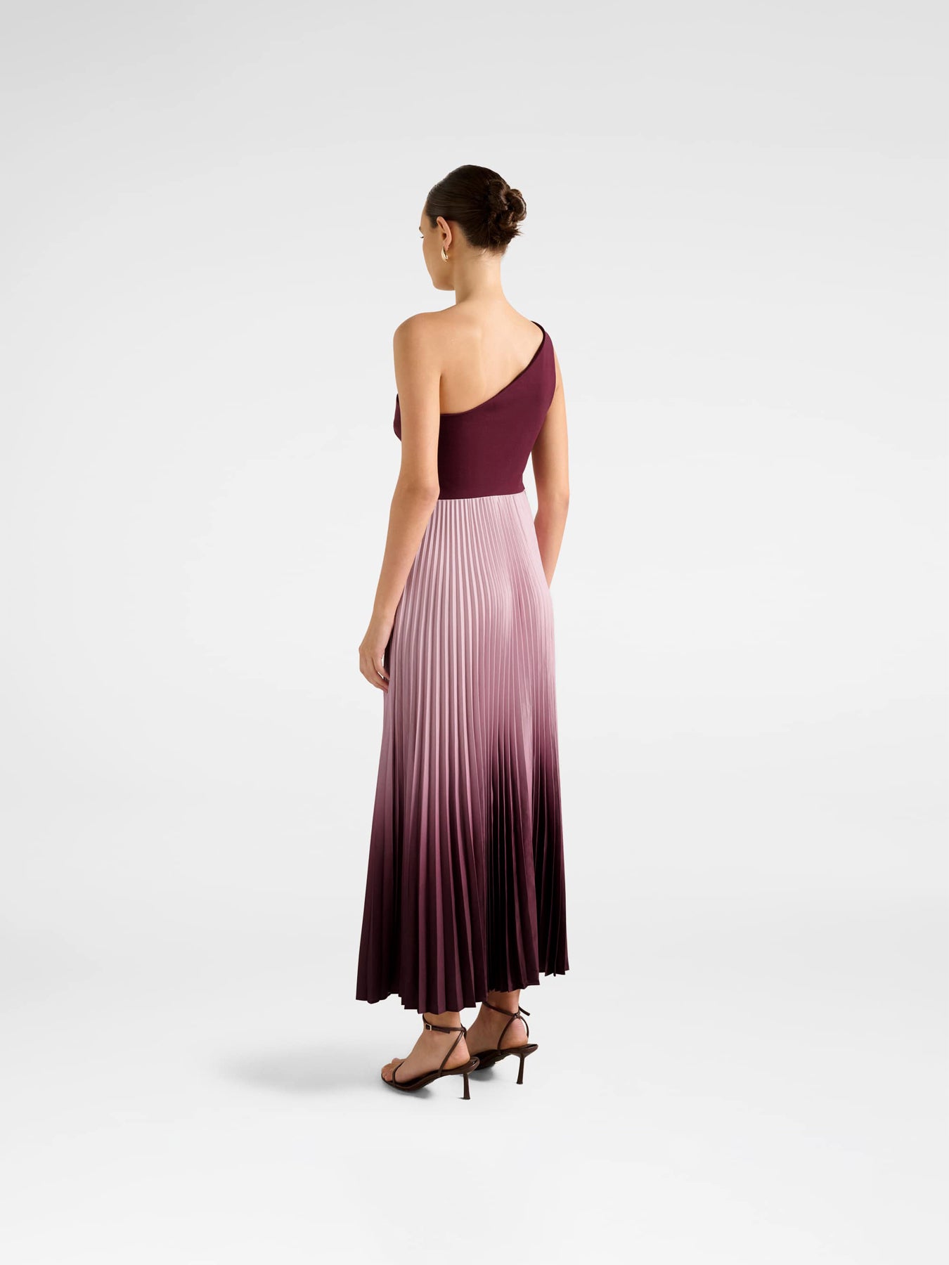 Olena One Shoulder Pleated Midi Dress