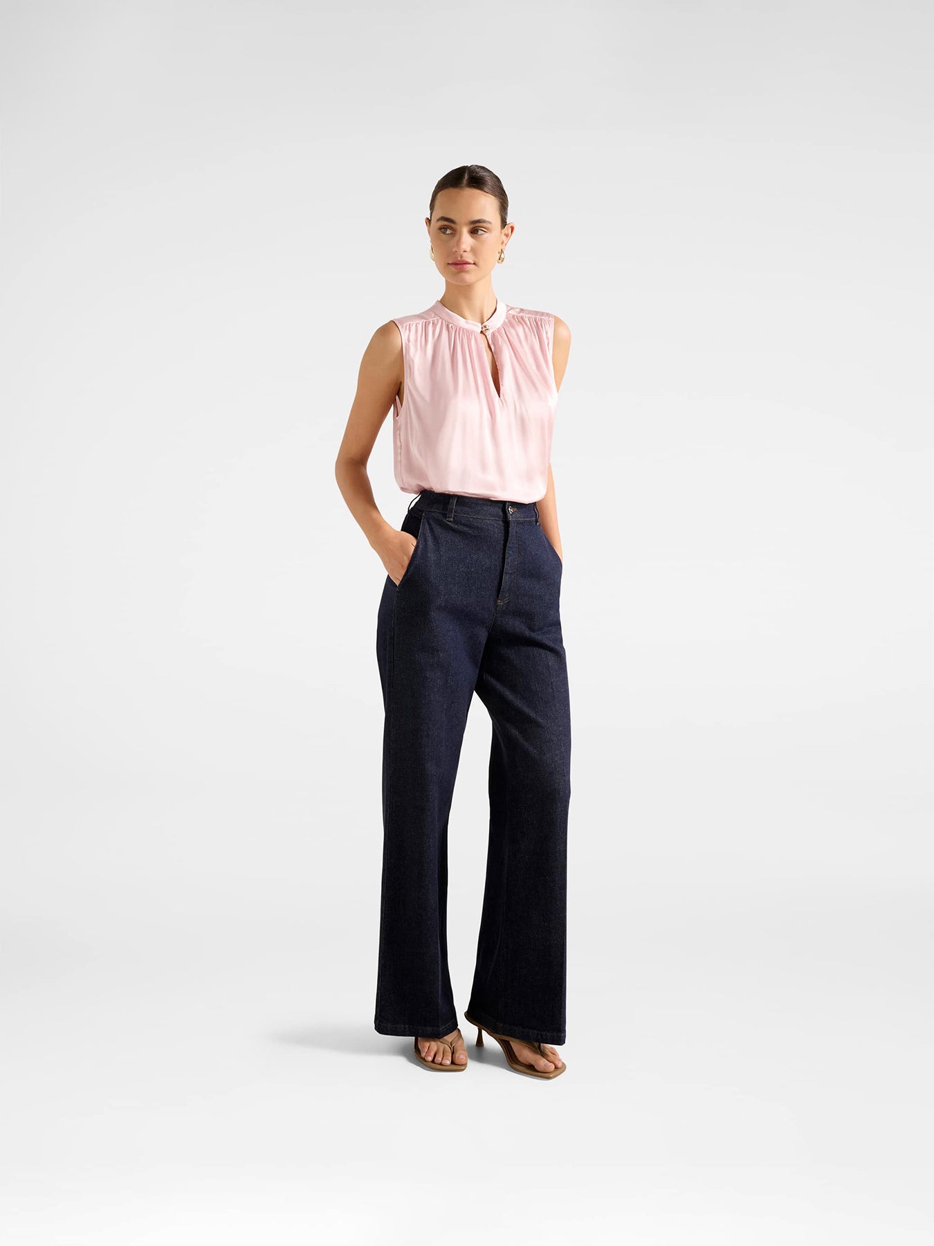 Kourtney Sleeveless Blouse Pink