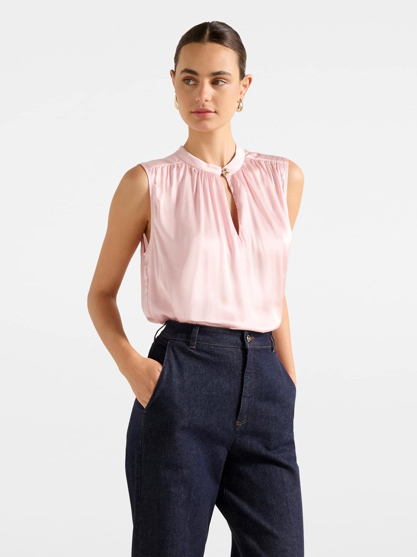Kourtney Sleeveless Blouse Pink