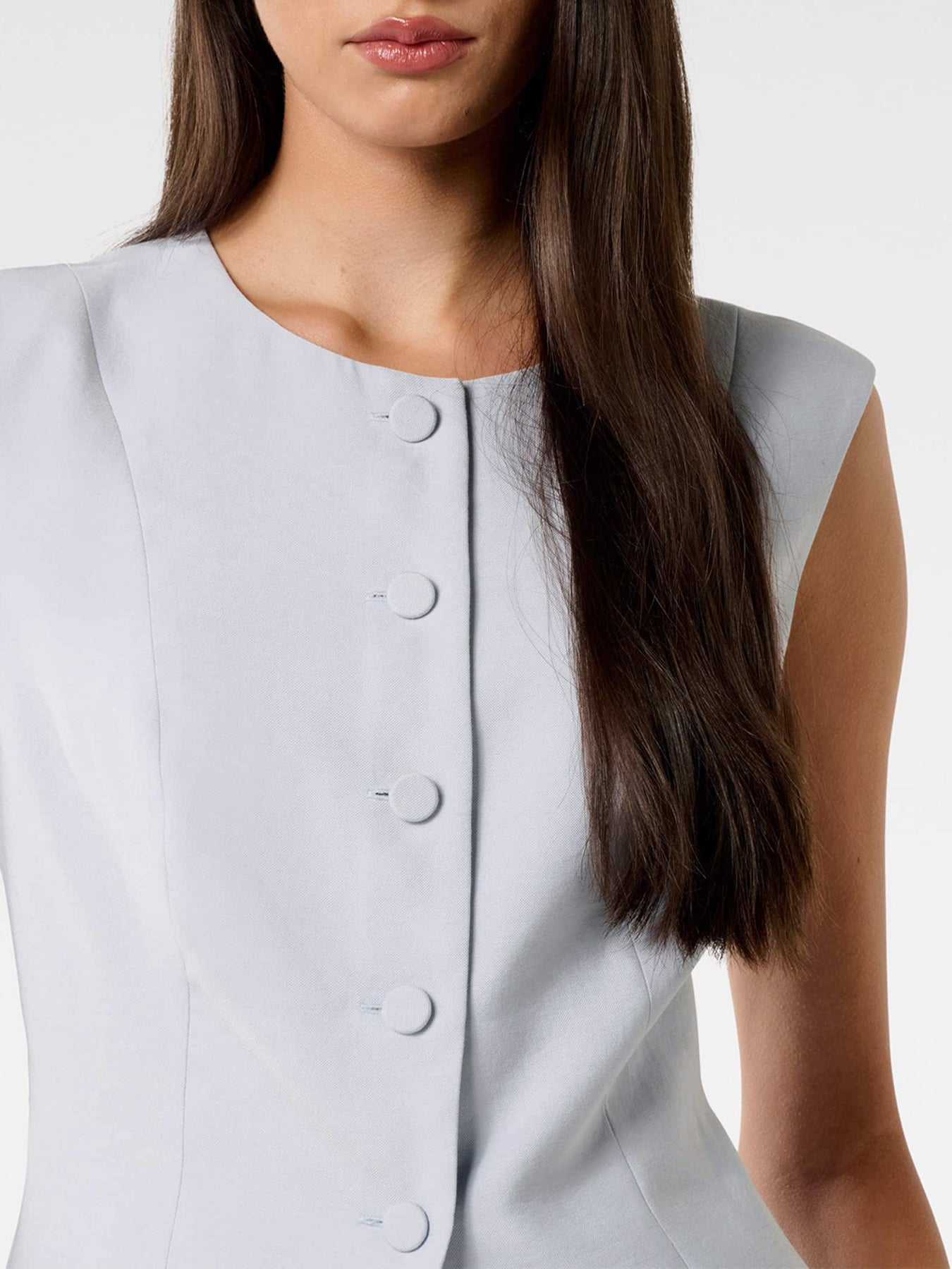 Kimberly Shoulder Waistcoat Top Blue