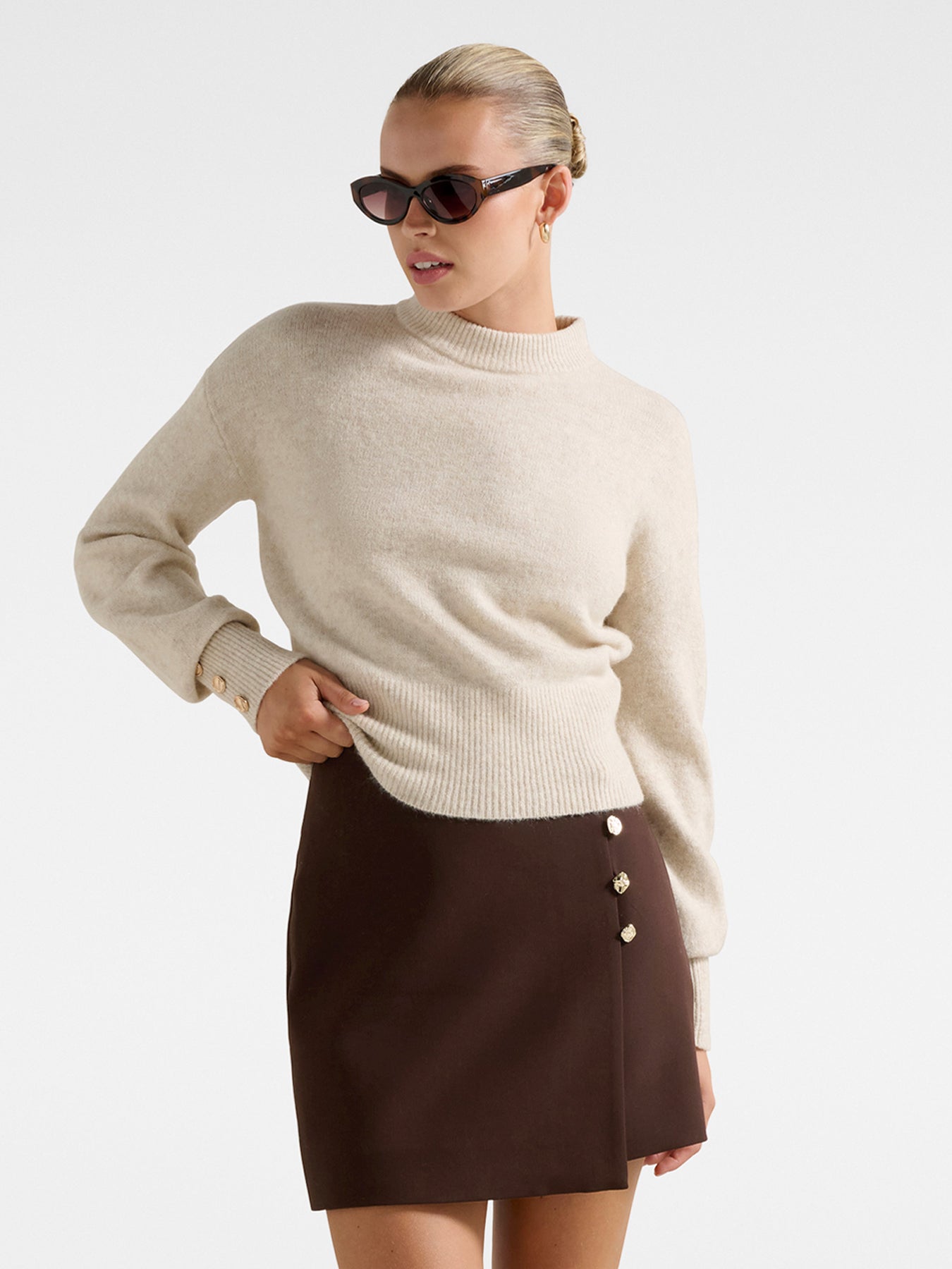 Jinny Button Detailed Wrap Skirt