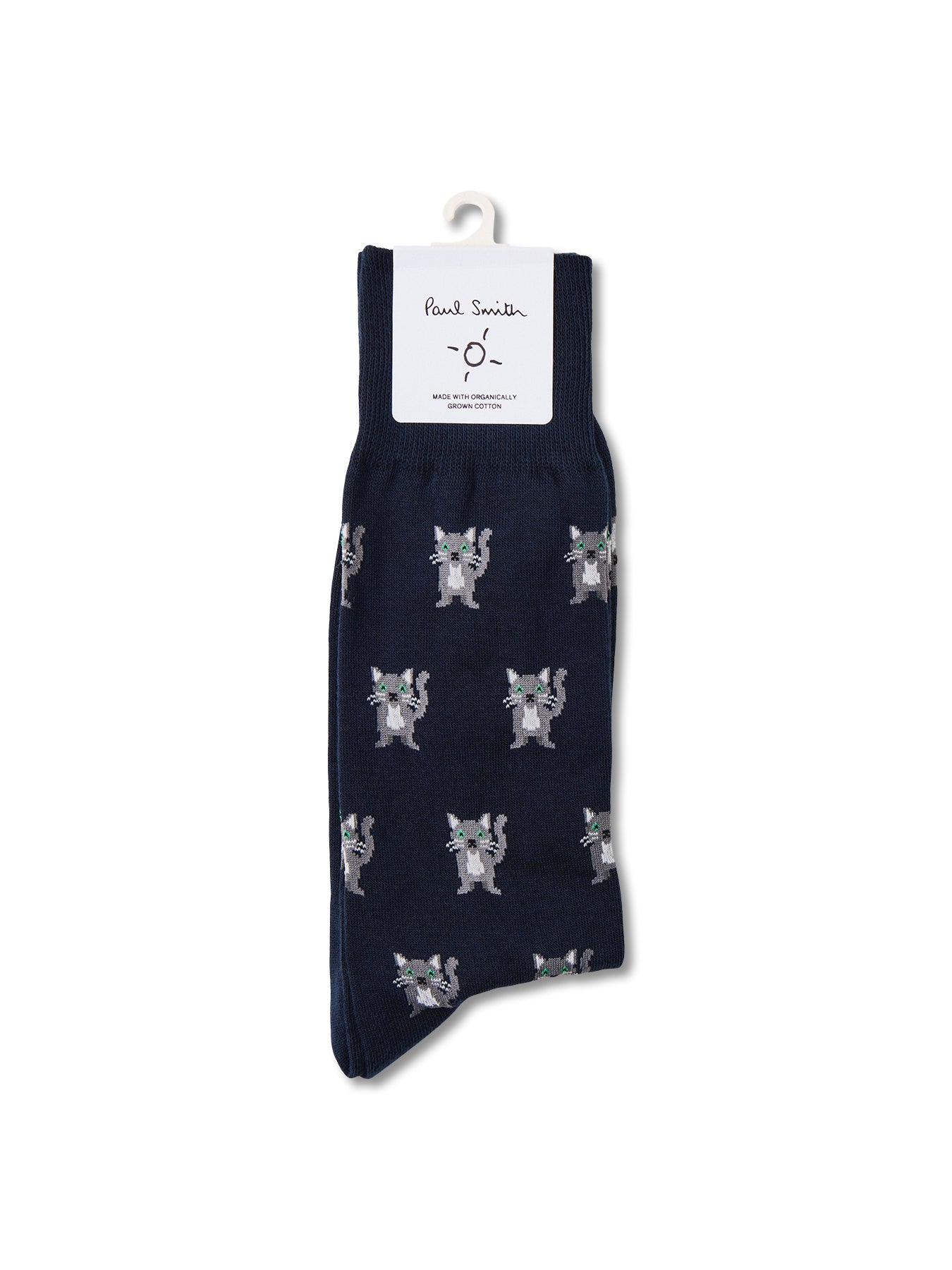 Miro Cat Patterned Socks Blue