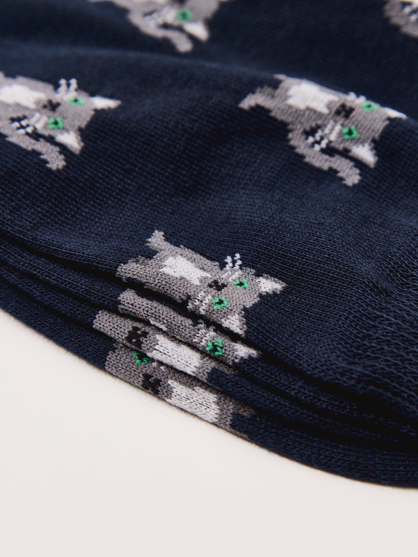 Miro Cat Patterned Socks Blue