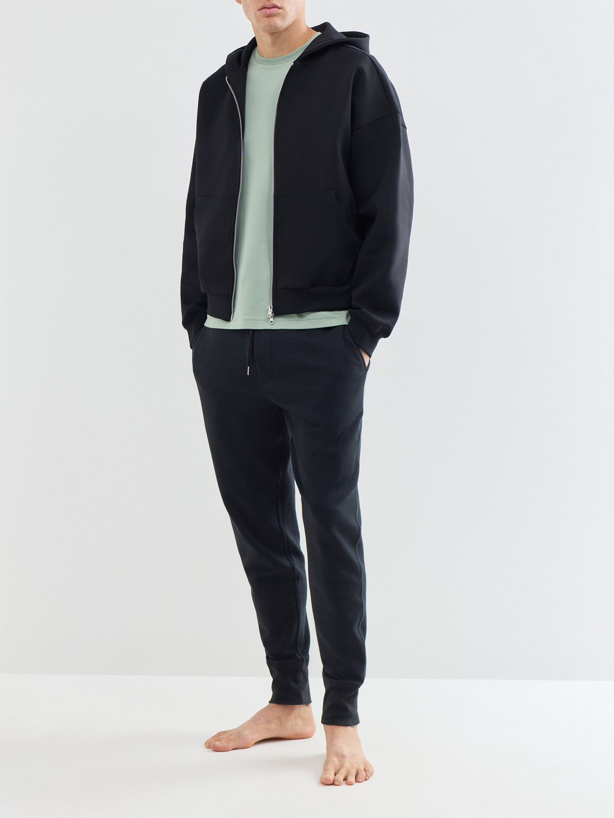 Hayden Cotton Blend Lounge Trousers - Black