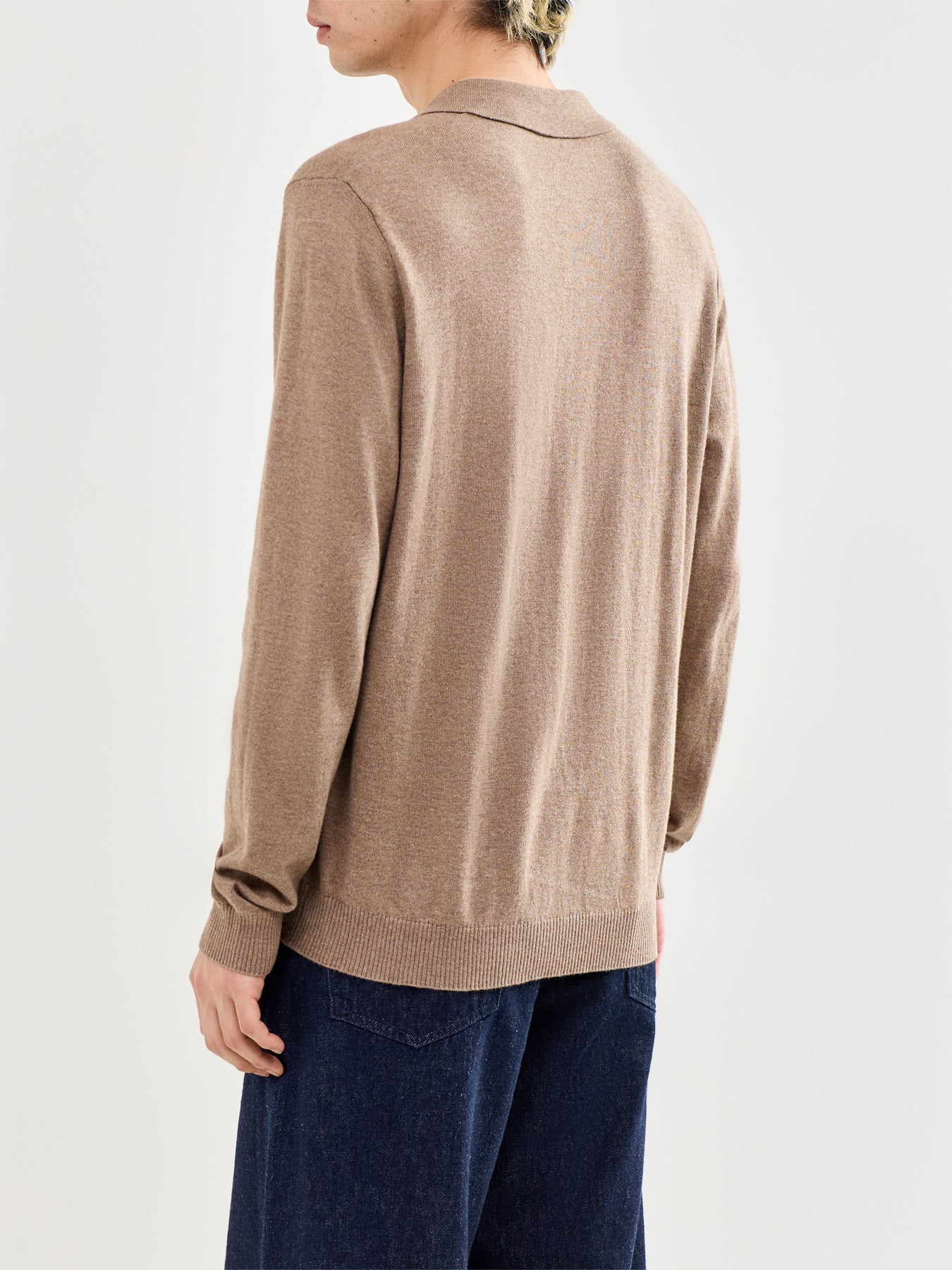 Loui Long Sleeve Polo Shirt Beige