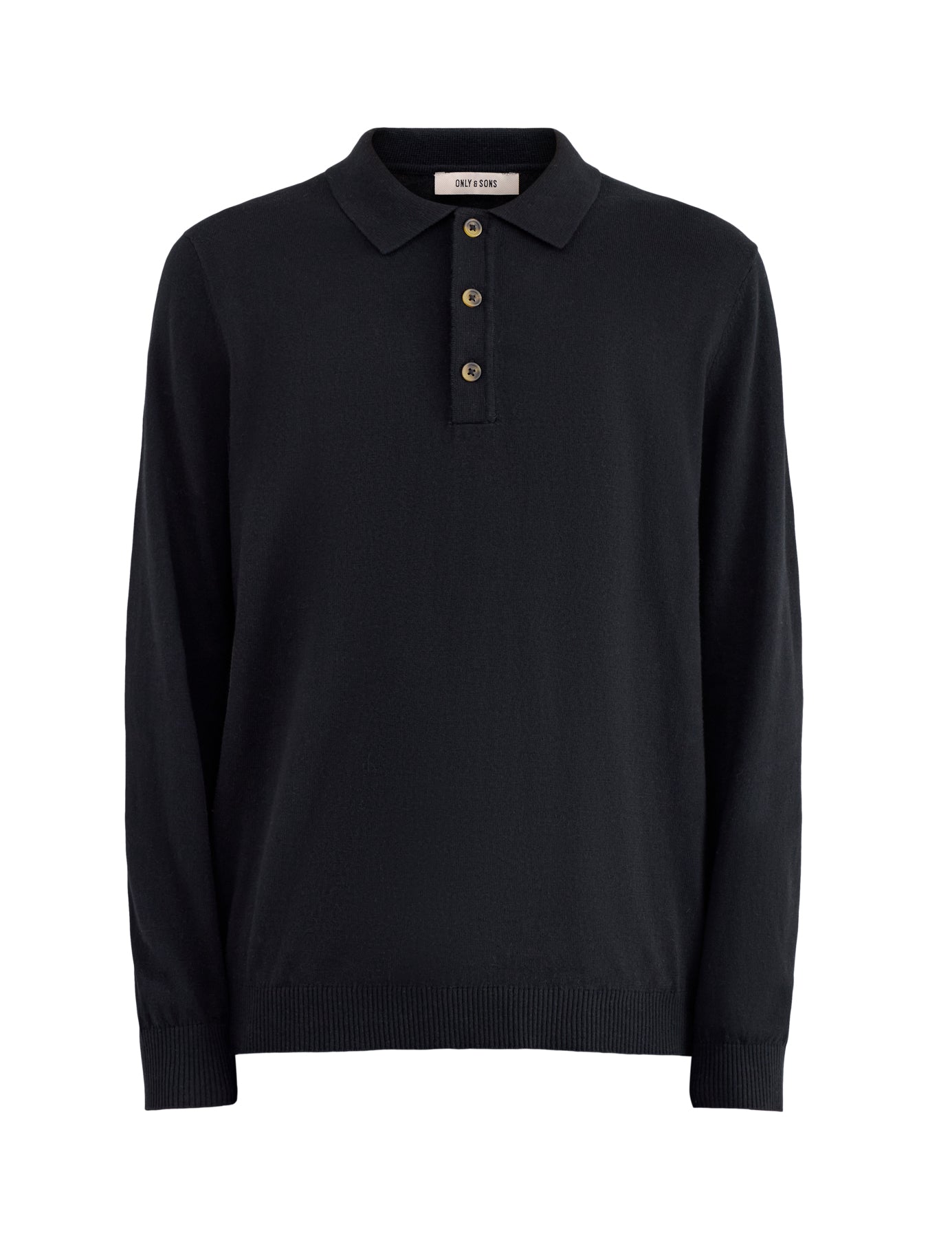 Loui Long Sleeve Polo Shirt Black