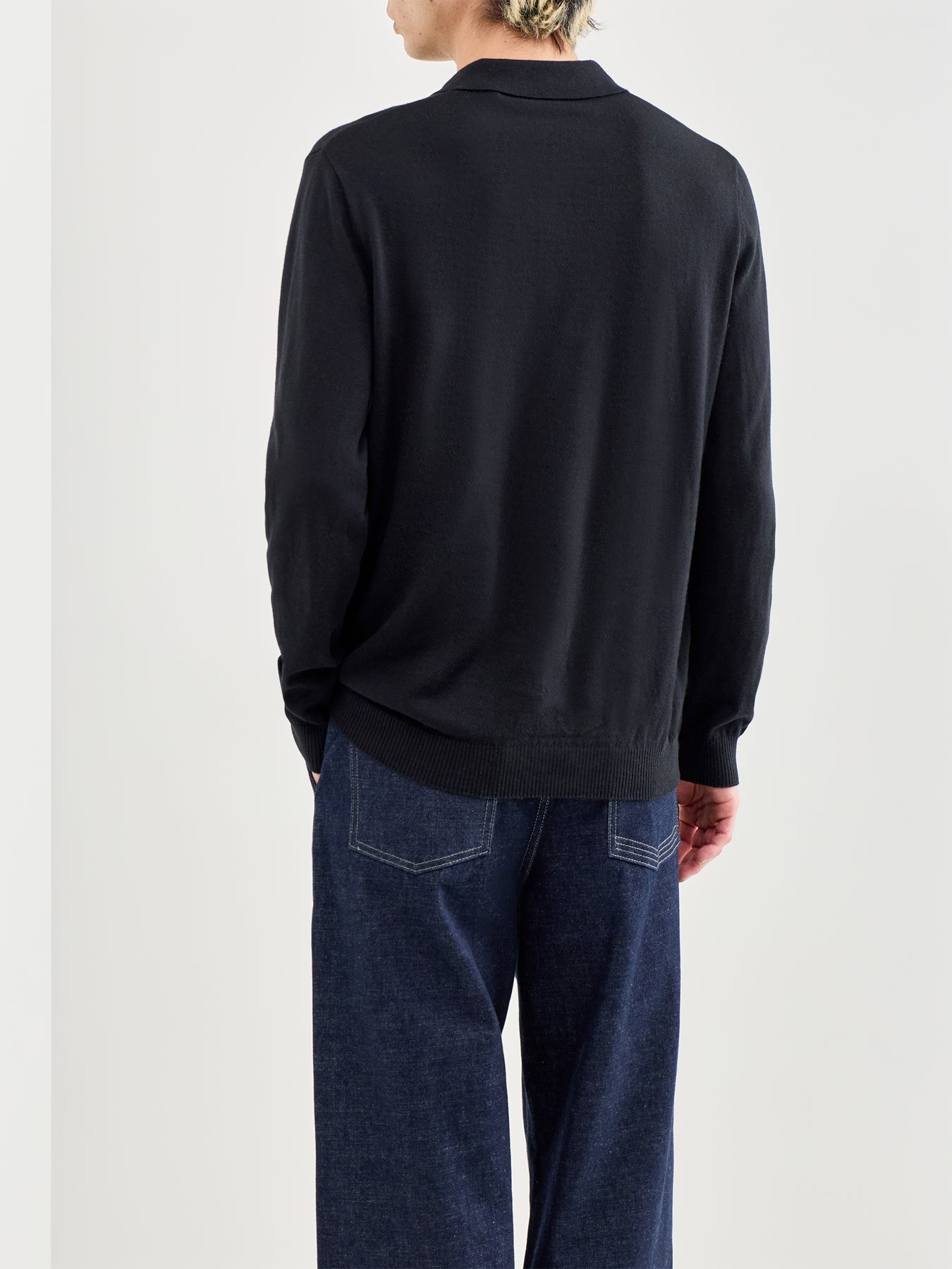 Loui Long Sleeve Polo Shirt Black