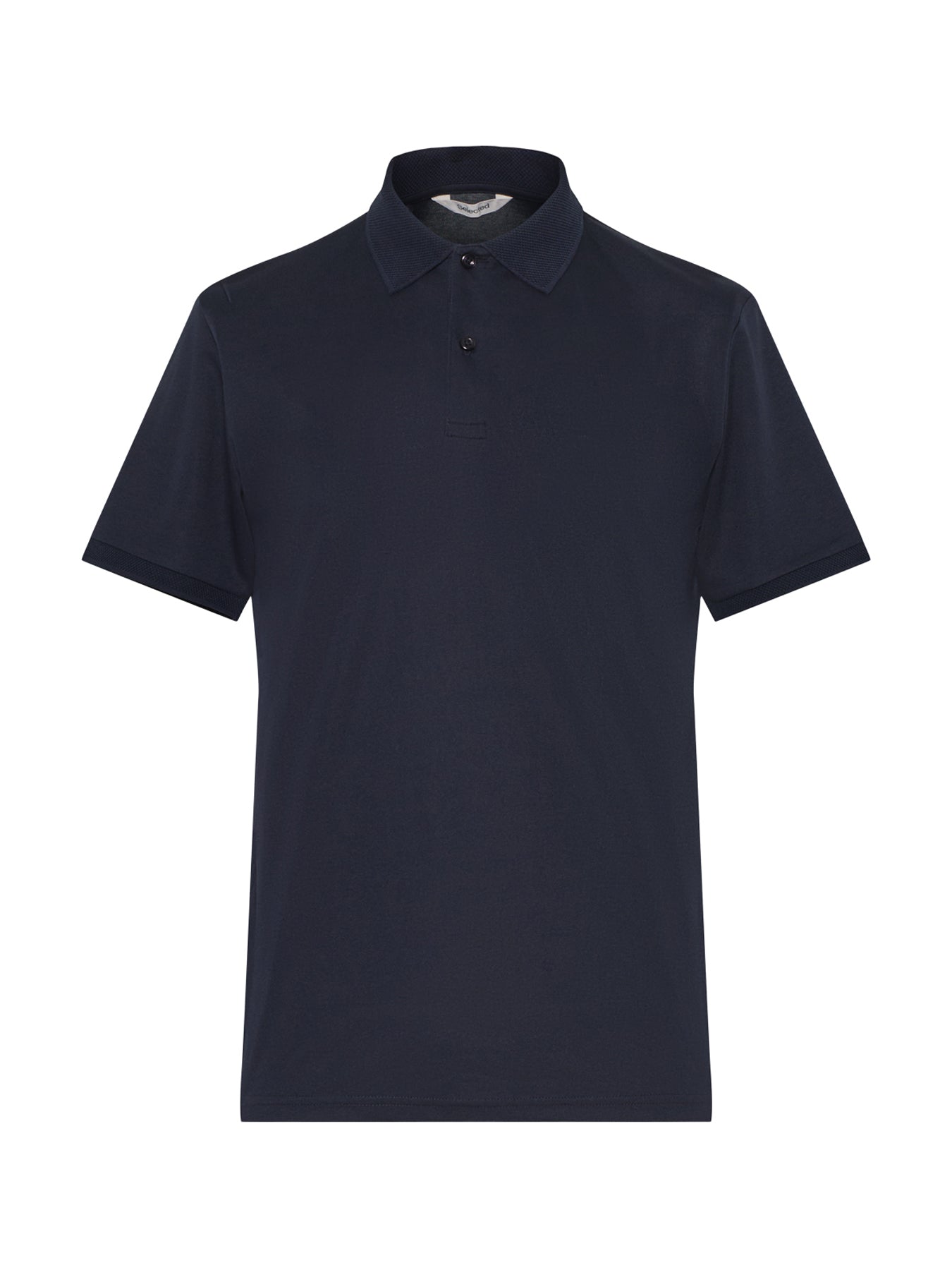 Slhfave Button Short Sleeve Polo Blue