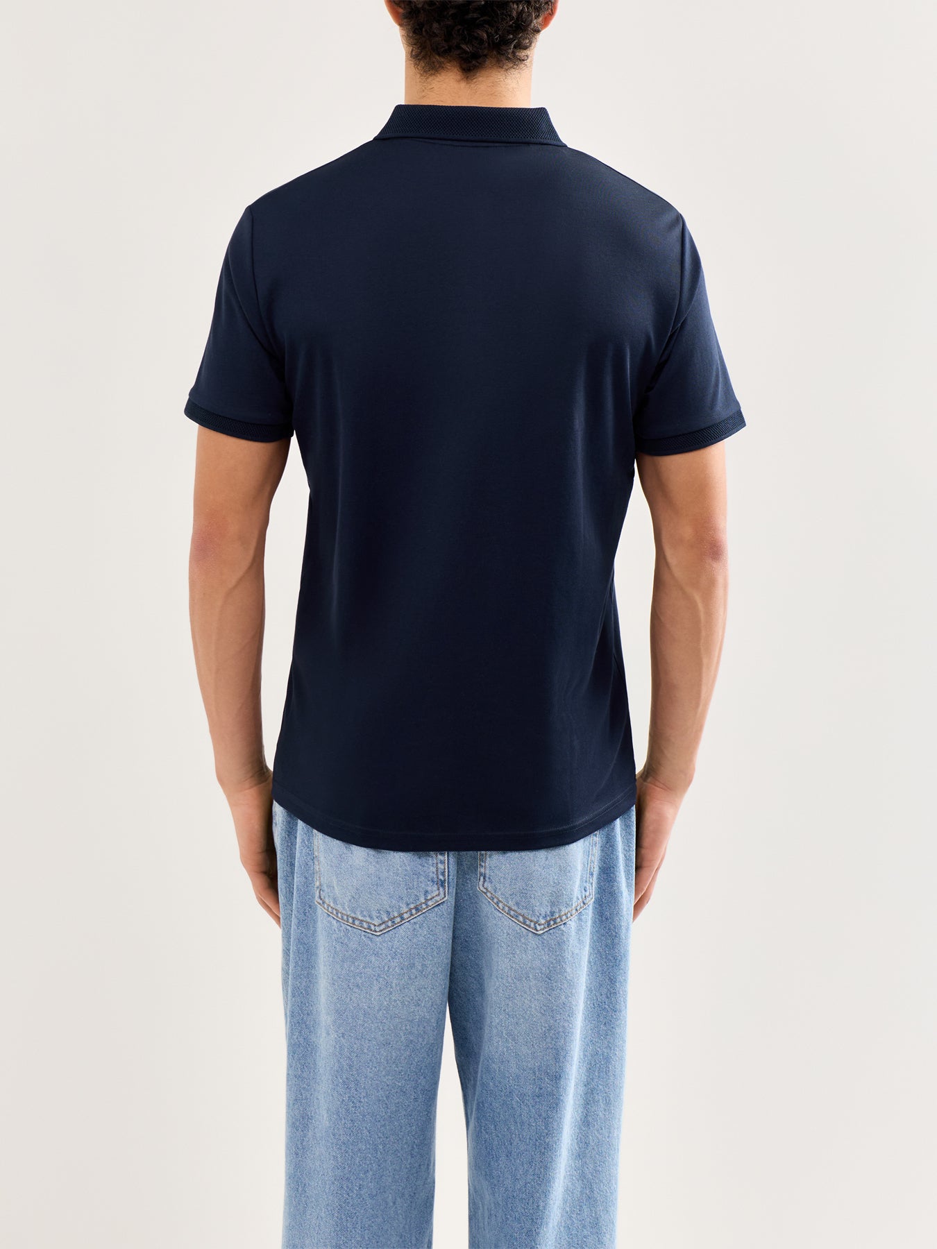 Slhfave Button Short Sleeve Polo Blue