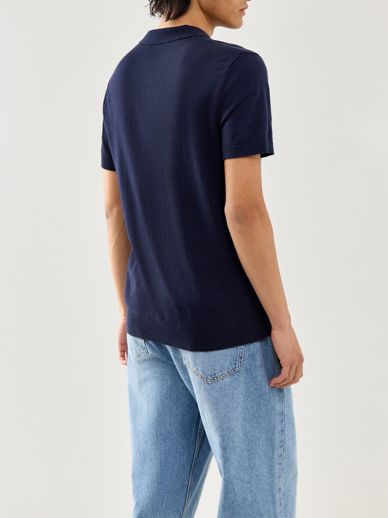 Short Sleeves Knitwear Polo Navy Blazer Melange