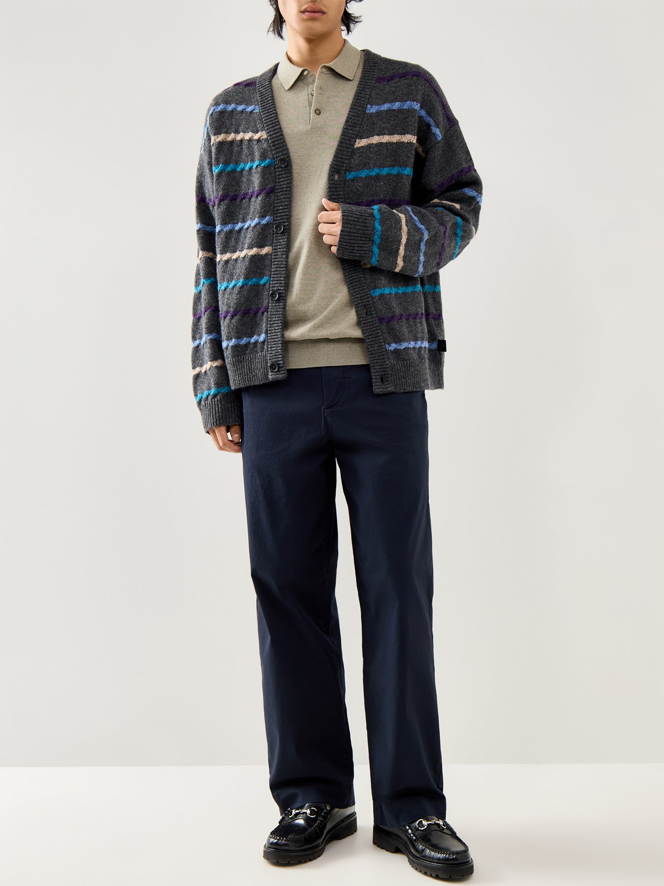 Short Sleeves Knitwear Polo Vetiver Melange