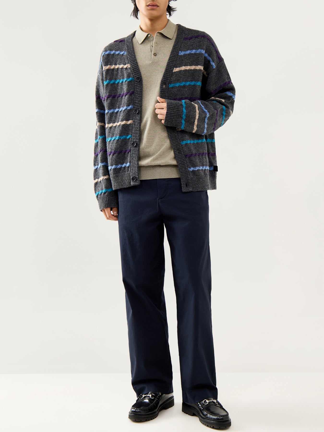 Short Sleeves Knitwear Polo Vetiver Melange