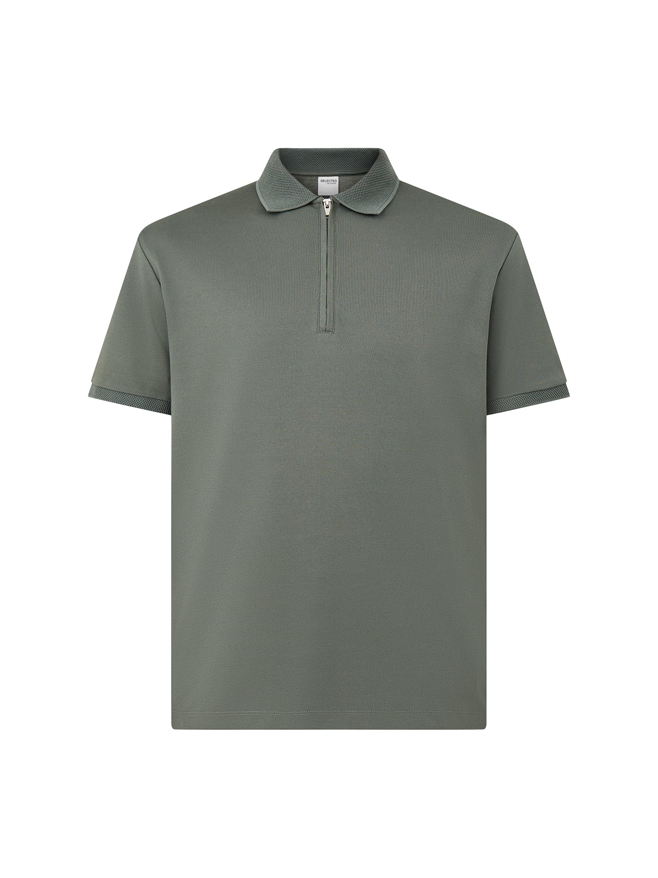 Fave Zip Short Sleeves Polo Agave Green