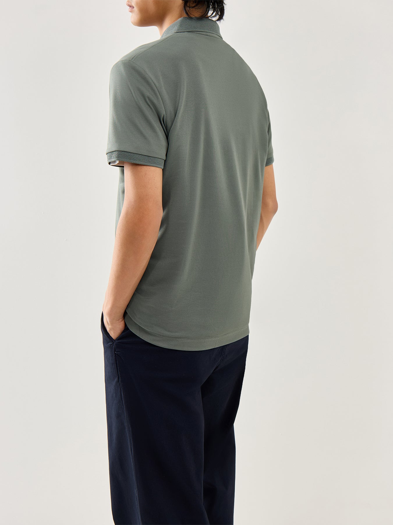 Fave Zip Short Sleeves Polo Agave Green