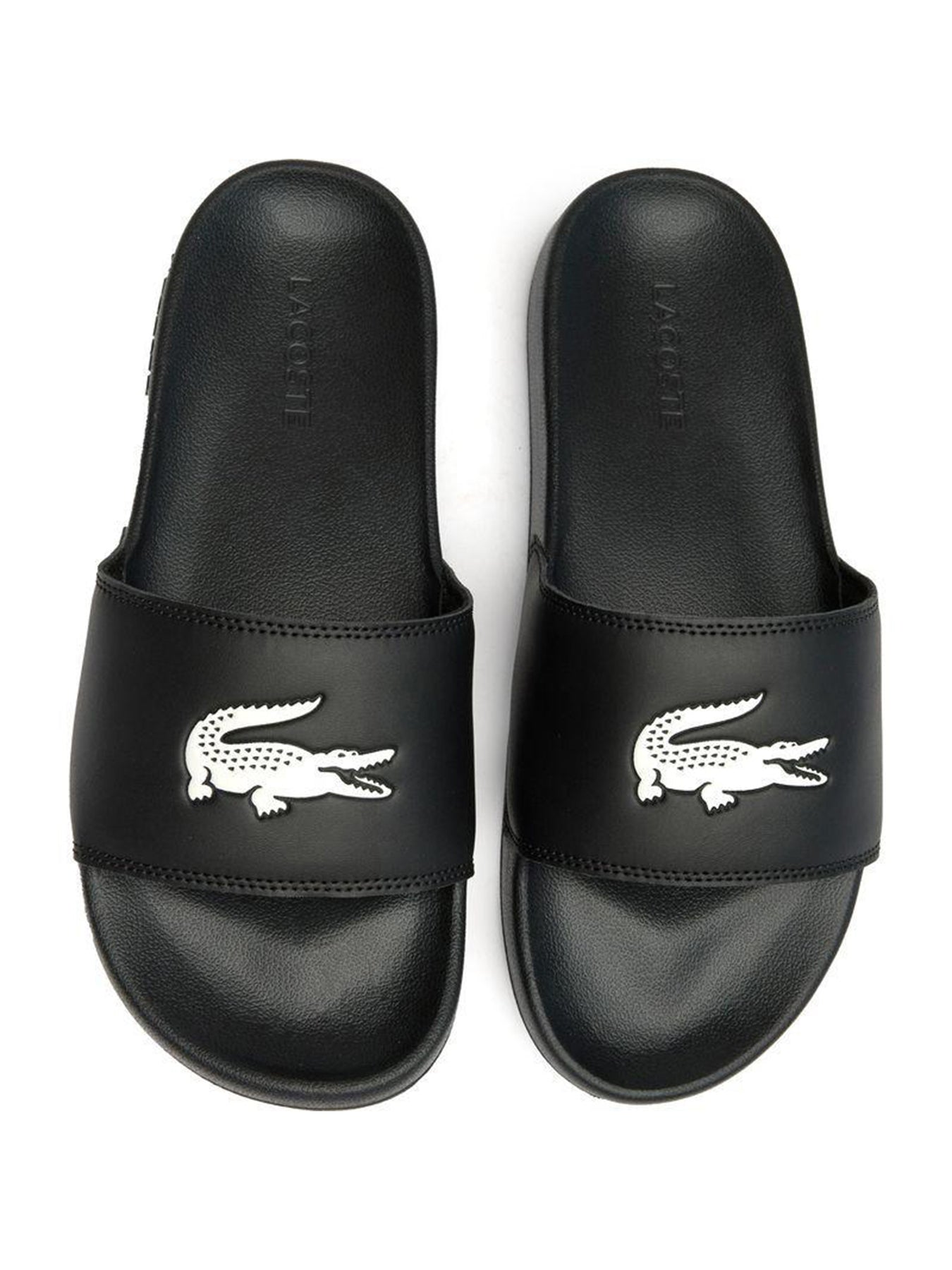 Black LACOSTE Serve Slide Sandals
