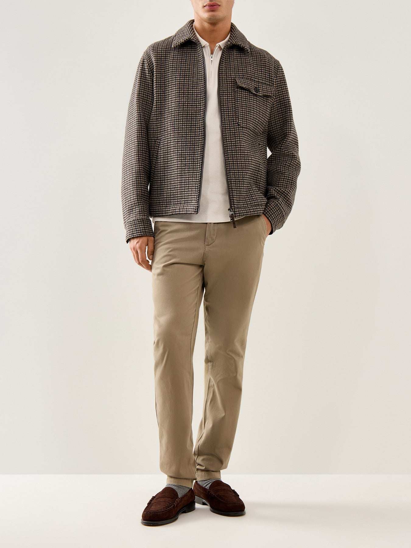 Austin Zip Polo White