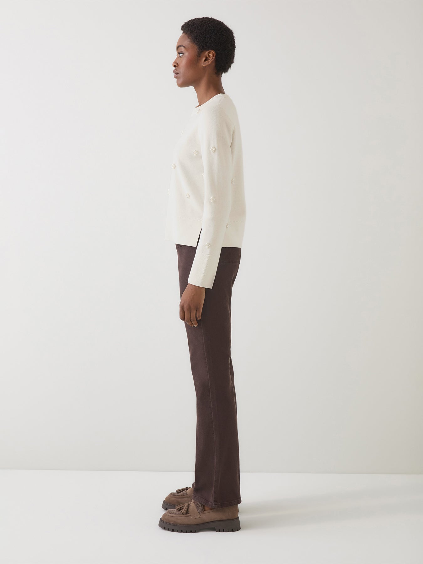 Buttercup Ivory Pearl Beaded Milano Sweater