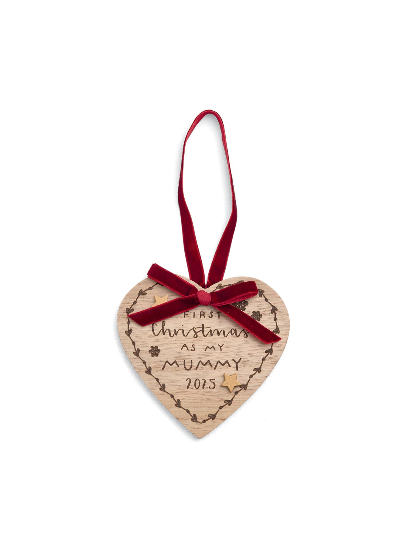 Hanging Wooden Christmas Decoration White