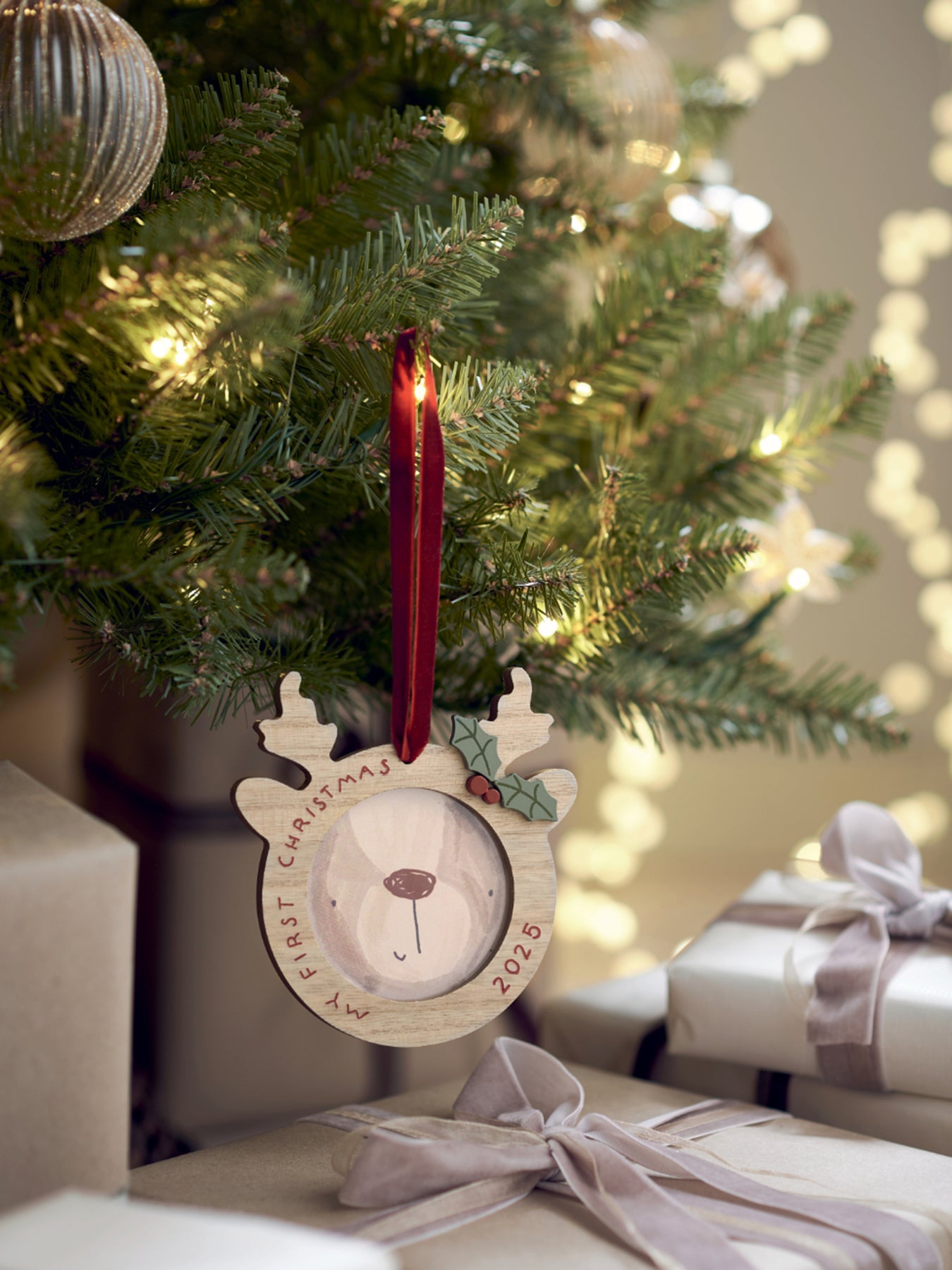 Christmas Hanging Decoration Frame Reindeer Neutral