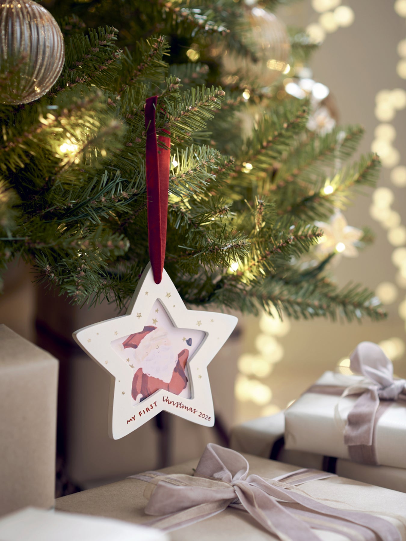 Christmas Hanging Decoration Frame Star Neutral