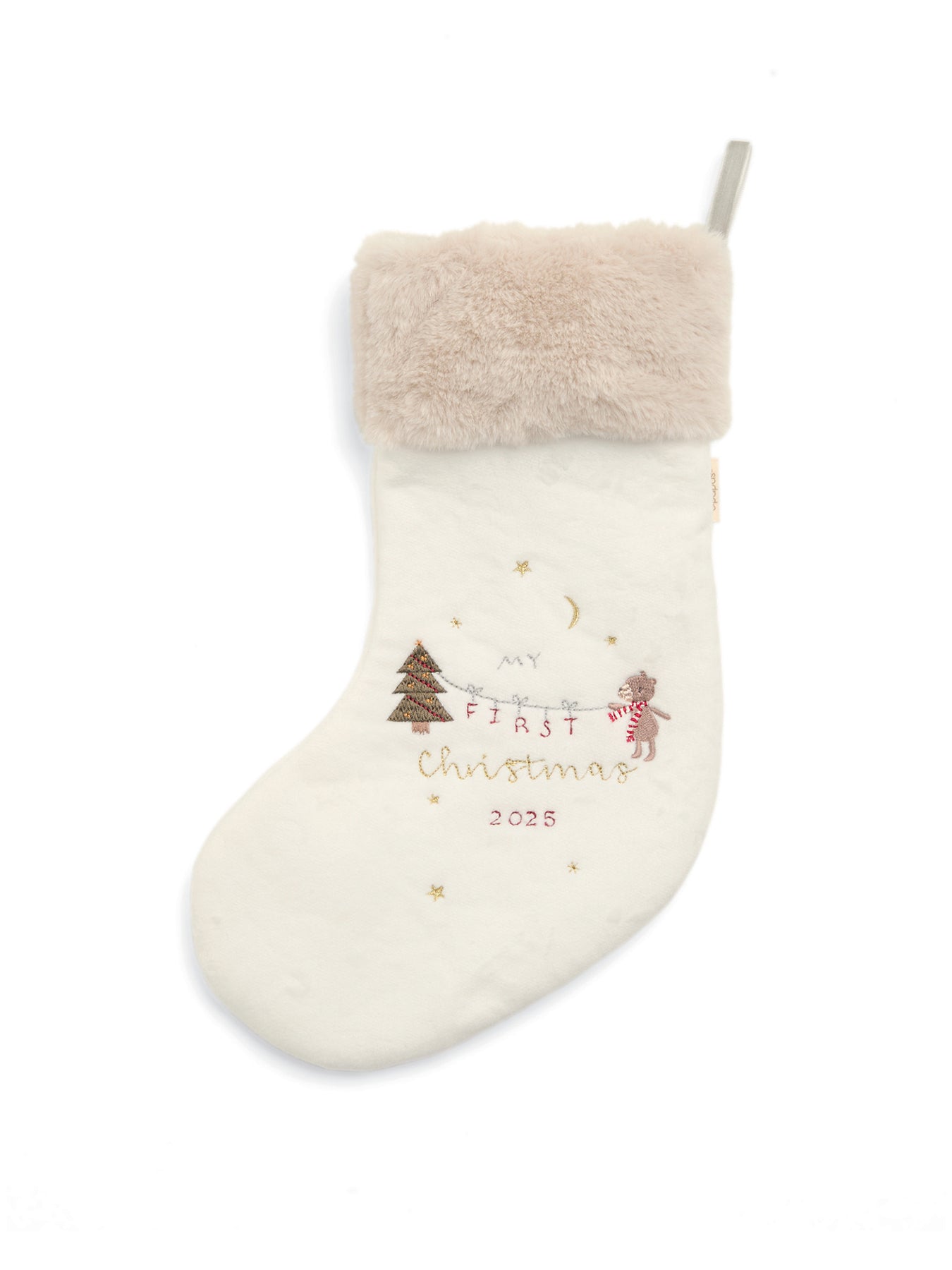 Small Christmas Stocking My First Christmas 2025 Neutral