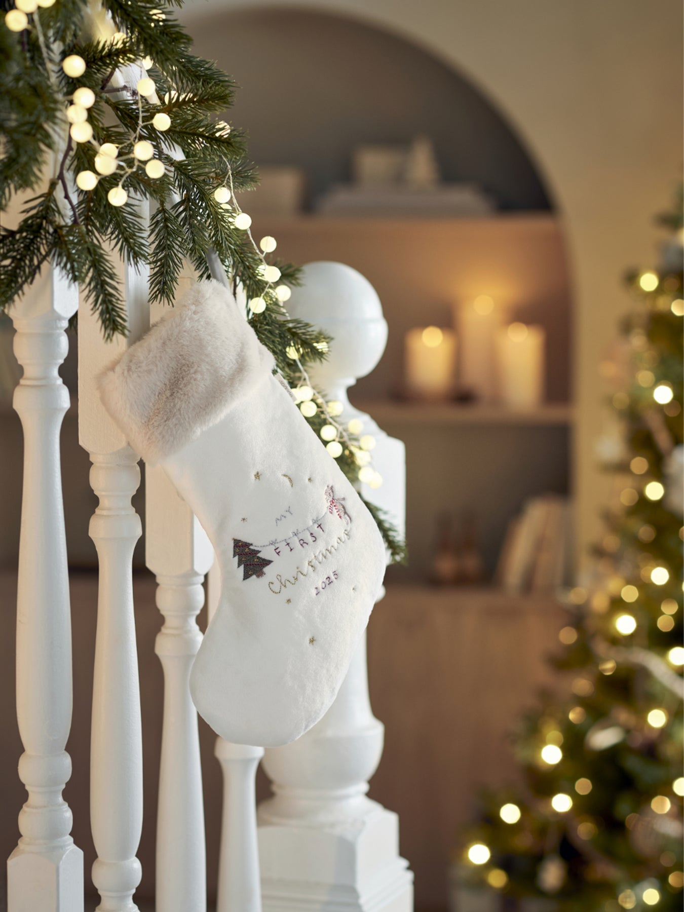 Small Christmas Stocking My First Christmas 2025 Neutral