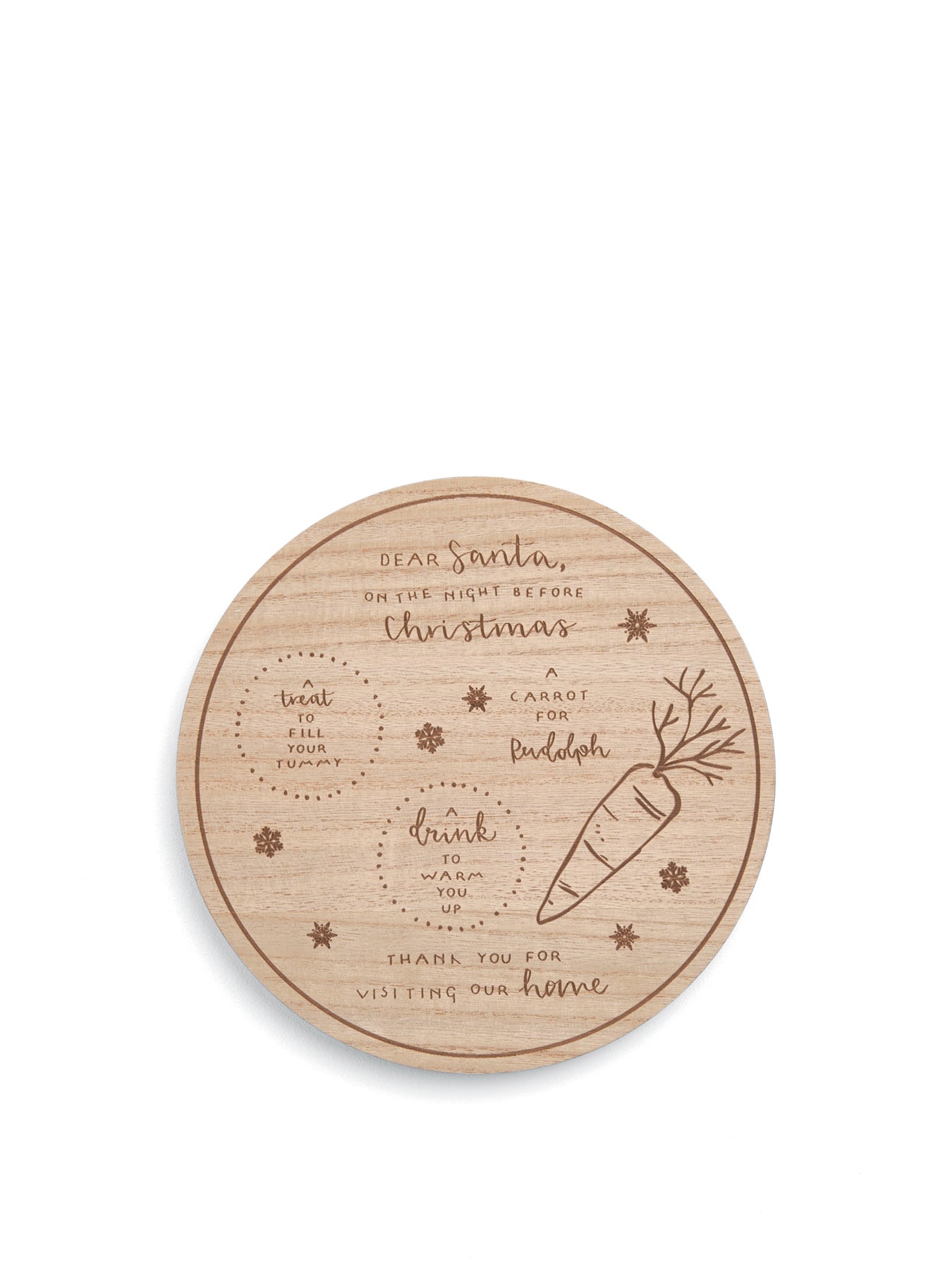 Wooden Christmas Eve Plate Multi