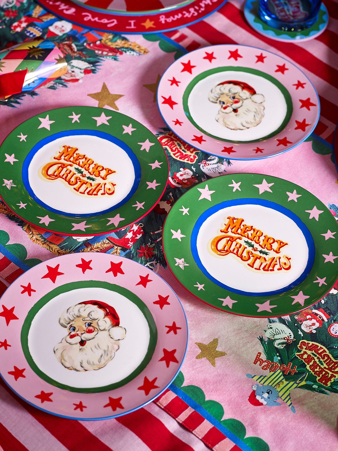 Fabulously Festive Set of 4 Cake Plates