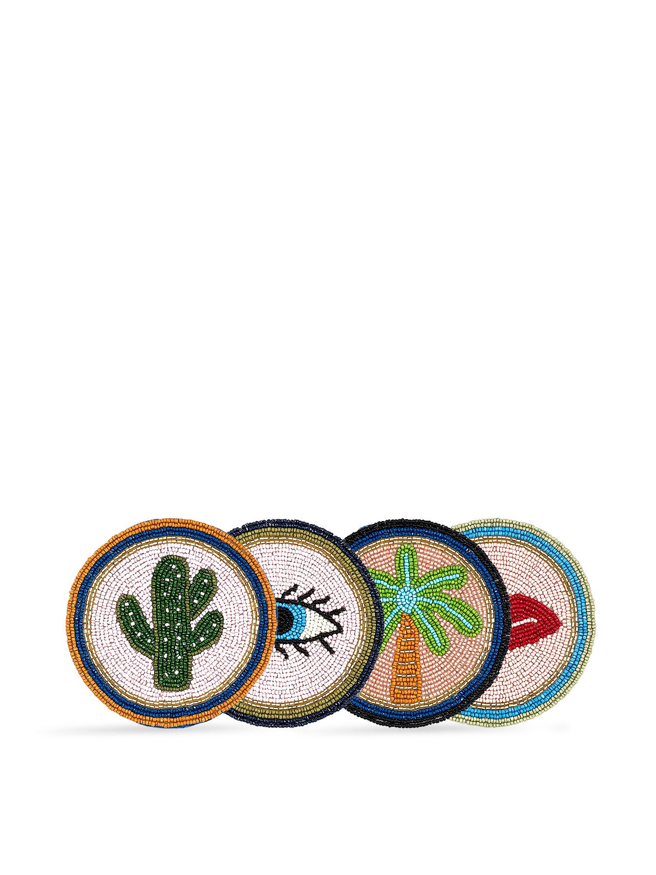 Electric Coast Icon Beaded Coasters Set of 4 Multi