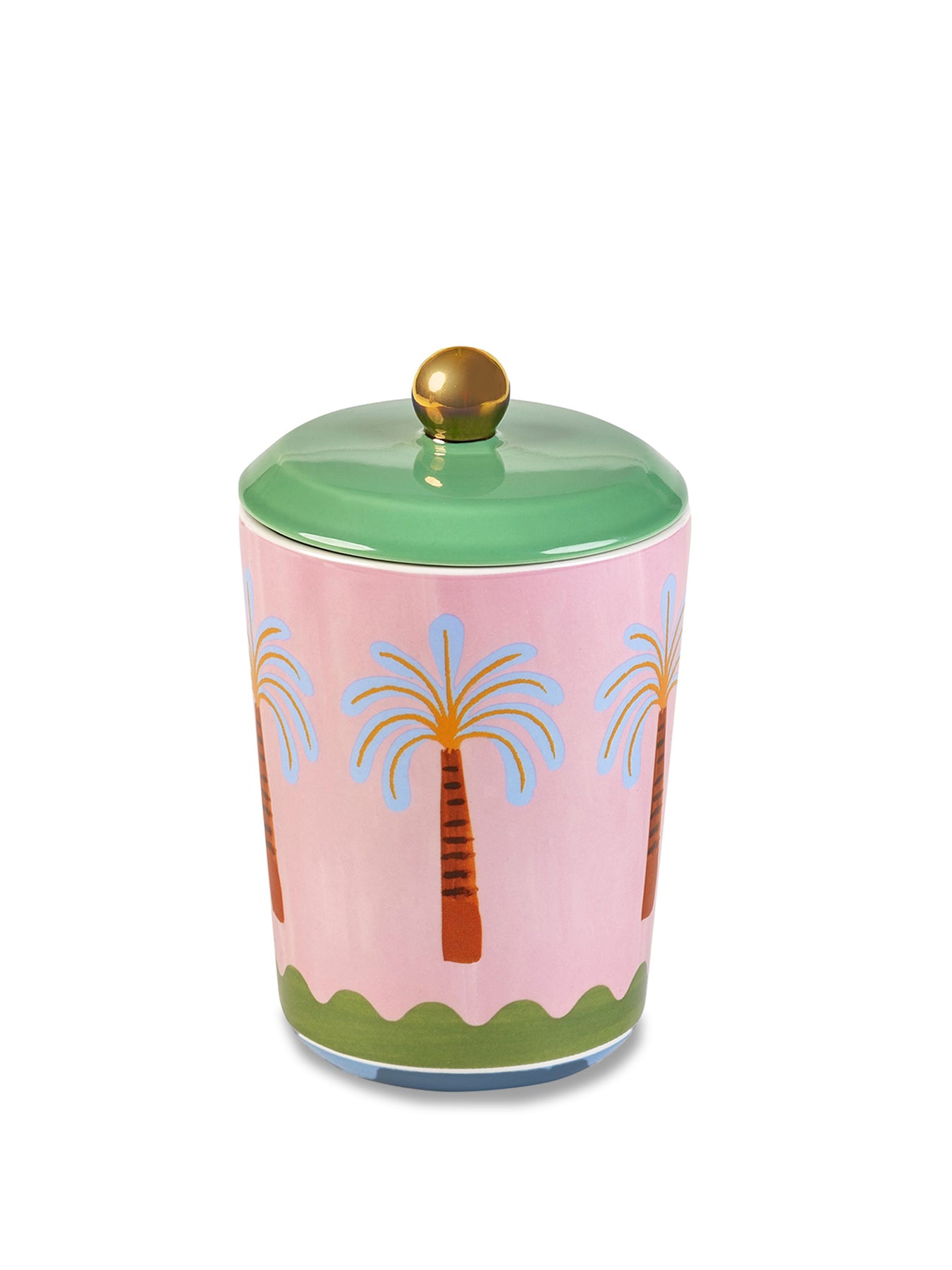 Electric Coast Pink Palm Print Storage Jar