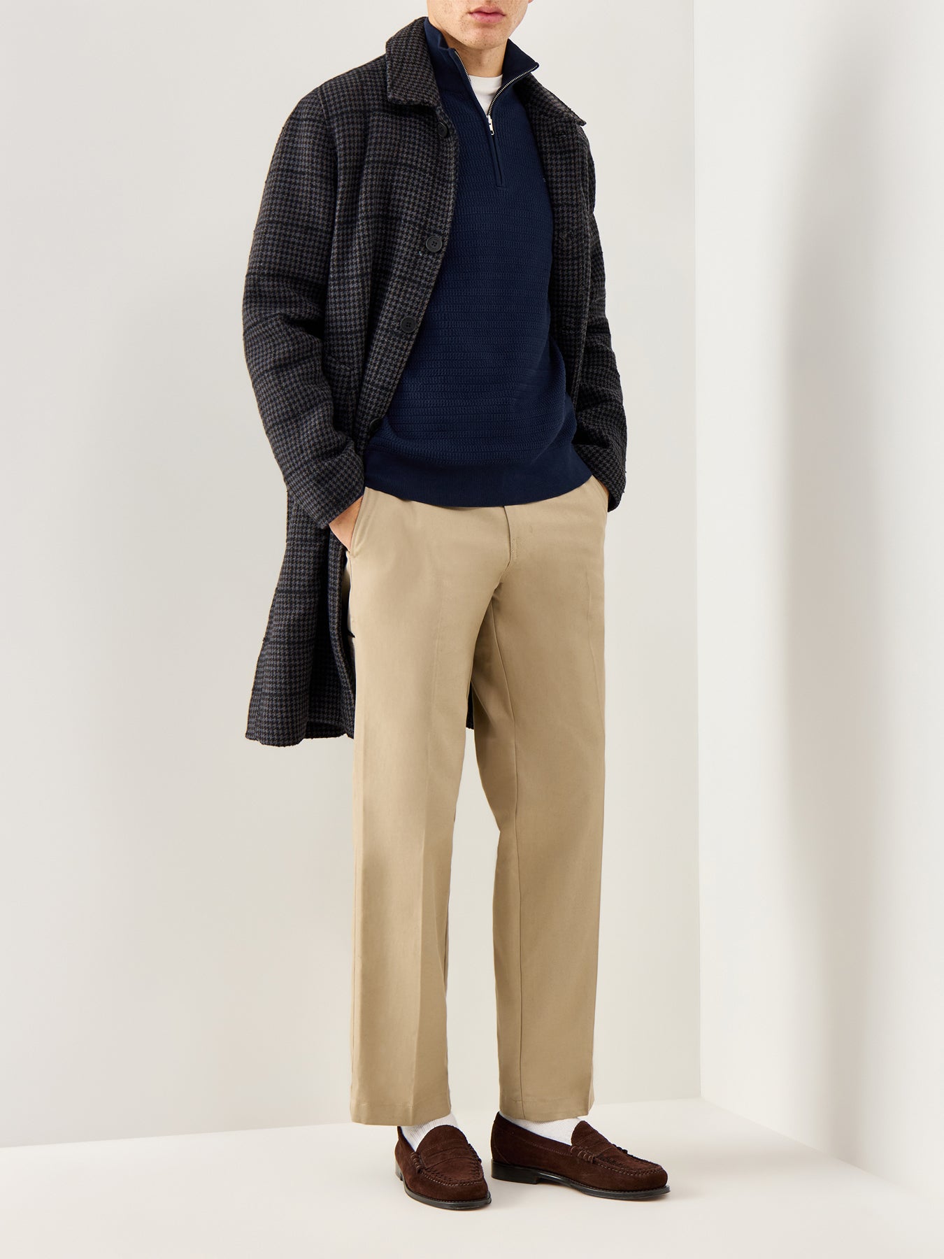 Mini Cable Half Zip Navy