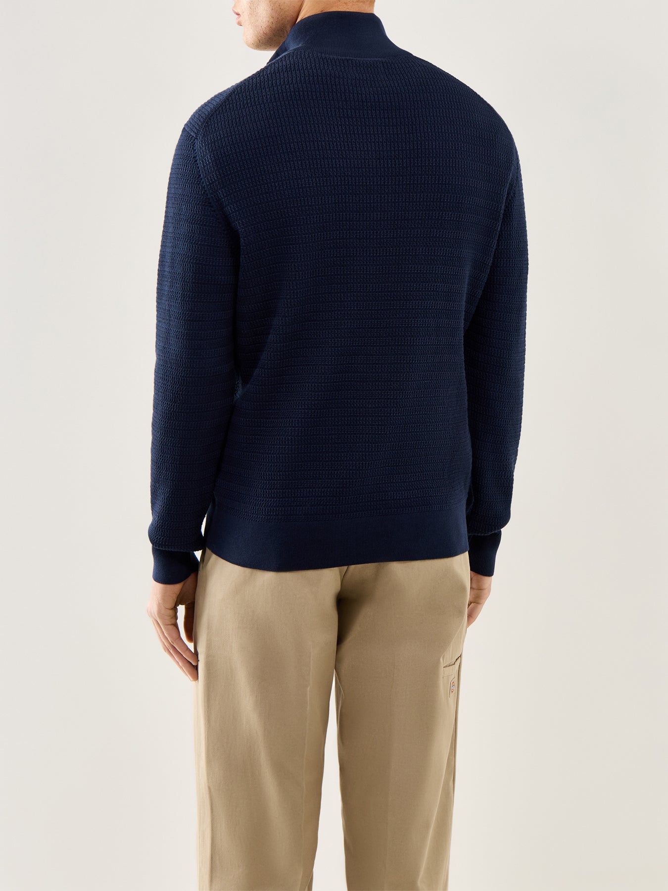 Mini Cable Half Zip Navy